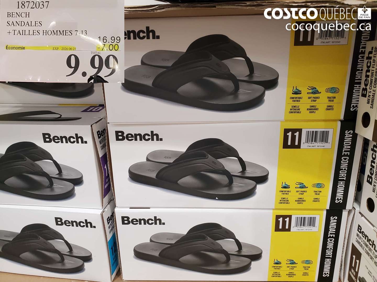 1872037 BENCH SANDALES +TAILLES HOMMES 7-13 ($7.00 INSTANT SAVINGS EXPIRES ON 2026-06-21) $9.99
