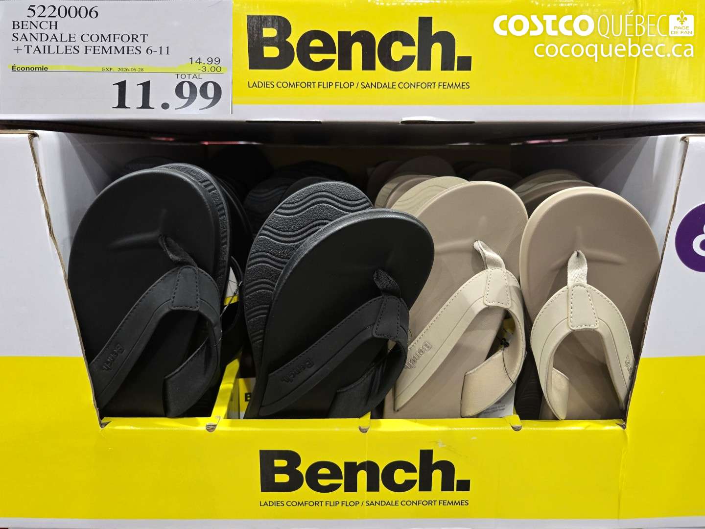 5220006 BENCH SANDALE COMFORT ($3.00 INSTANT SAVINGS EXPIRES ON 2026-06-28) $11.99