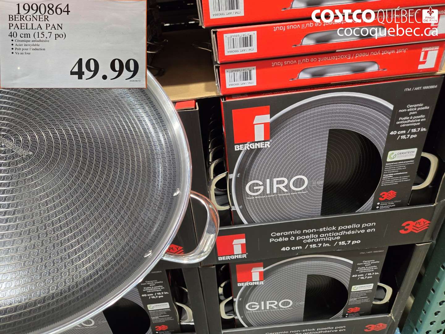 1990864 BERGNER PAELLA PAN 40 CM (15.7 PO) $49.99