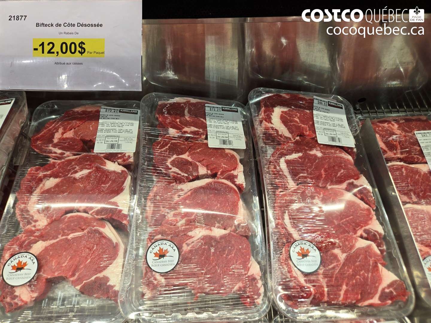 21877 BIFTECK DE CÔTE DÉSOSSÉE ($12.00 INSTANT SAVINGS)