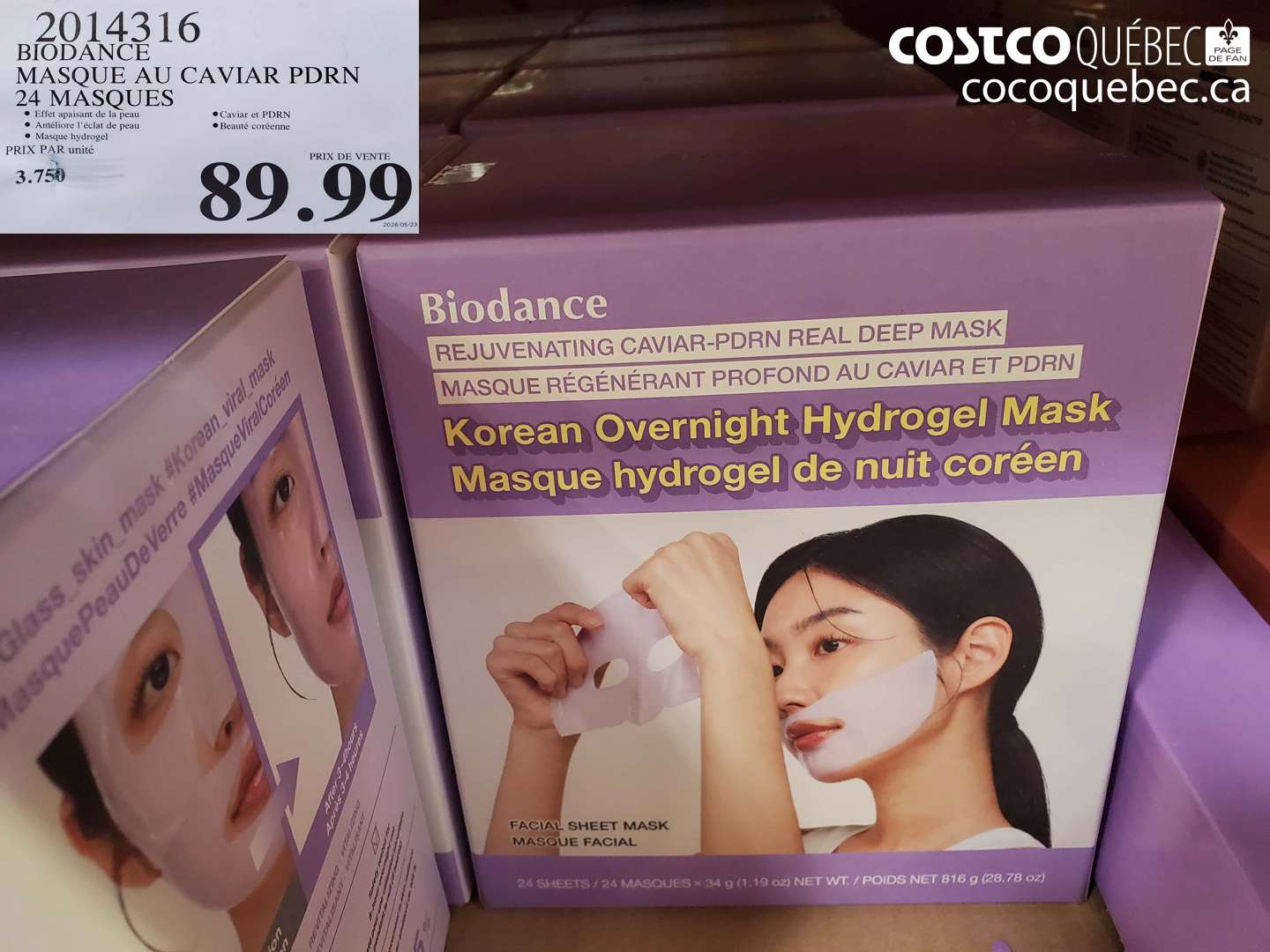 2014316 BIODANCE MASQUE AU CAVIAR PDRN 24 MASQUES $89.99