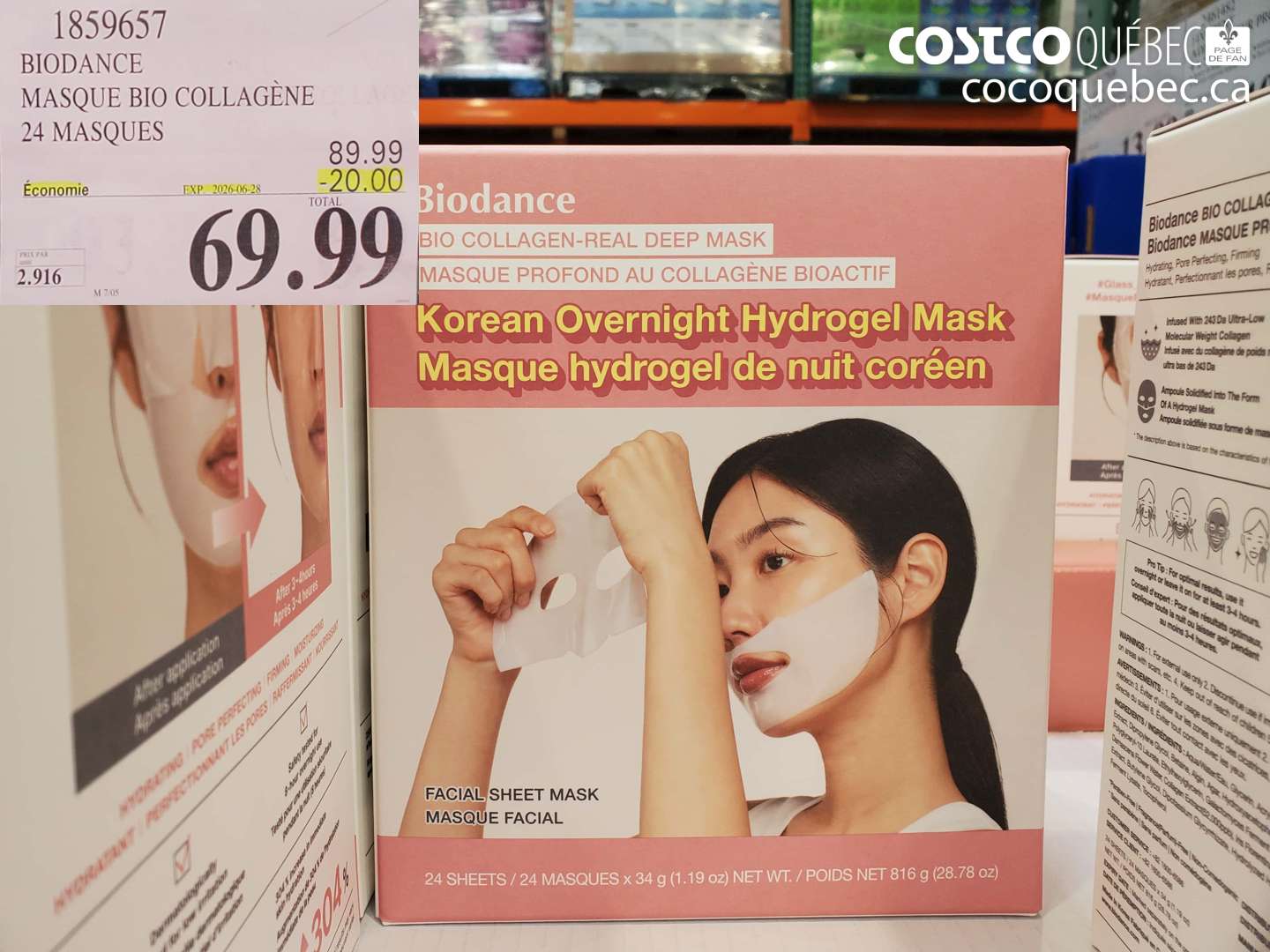 1859657 BIODANCE MASQUE BIO COLLAGÈNE 24 MASQUES ($20.00 INSTANT SAVINGS EXPIRES ON 2026-06-28) $69.99
