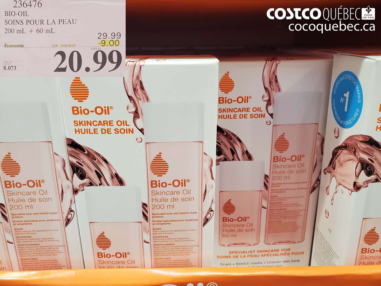 236476 BIO-OIL SOINS POUR LA PEAU 200 ML + 60 ML ($9.00 INSTANT SAVINGS EXPIRES ON 2026-06-07) $20.99