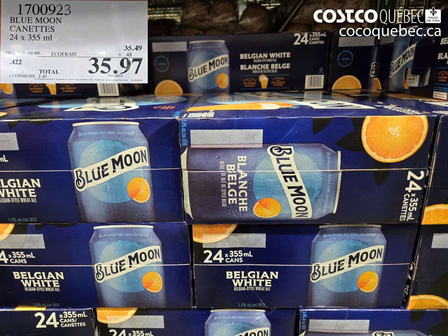 1700923 BLUE MOON CANETTES $35.97