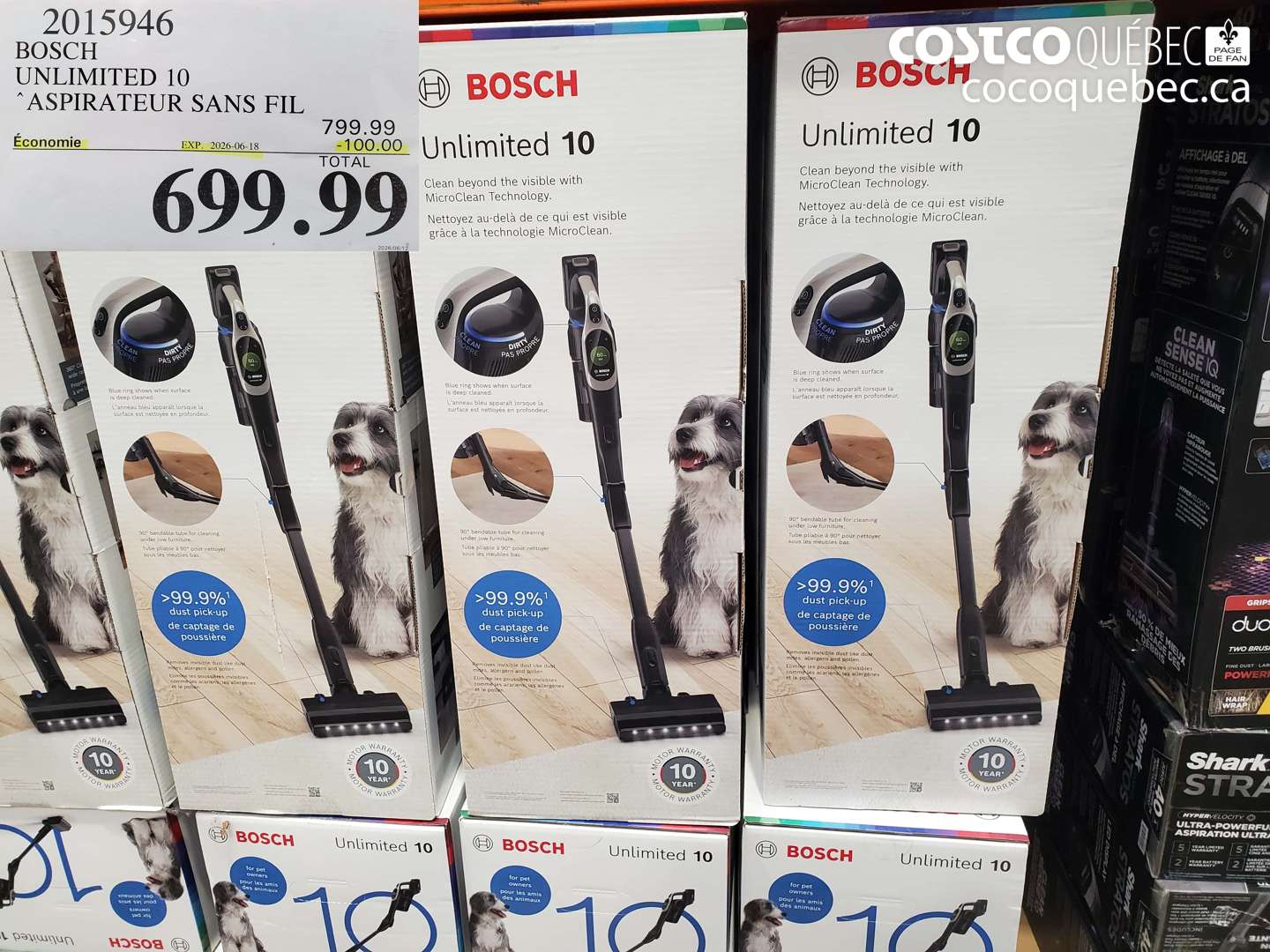 2015946 BOSCH UNLIMITED 10 ASPIRATEUR SANS FIL ($100.00 INSTANT SAVINGS EXPIRES ON 2026-06-18) $699.99
