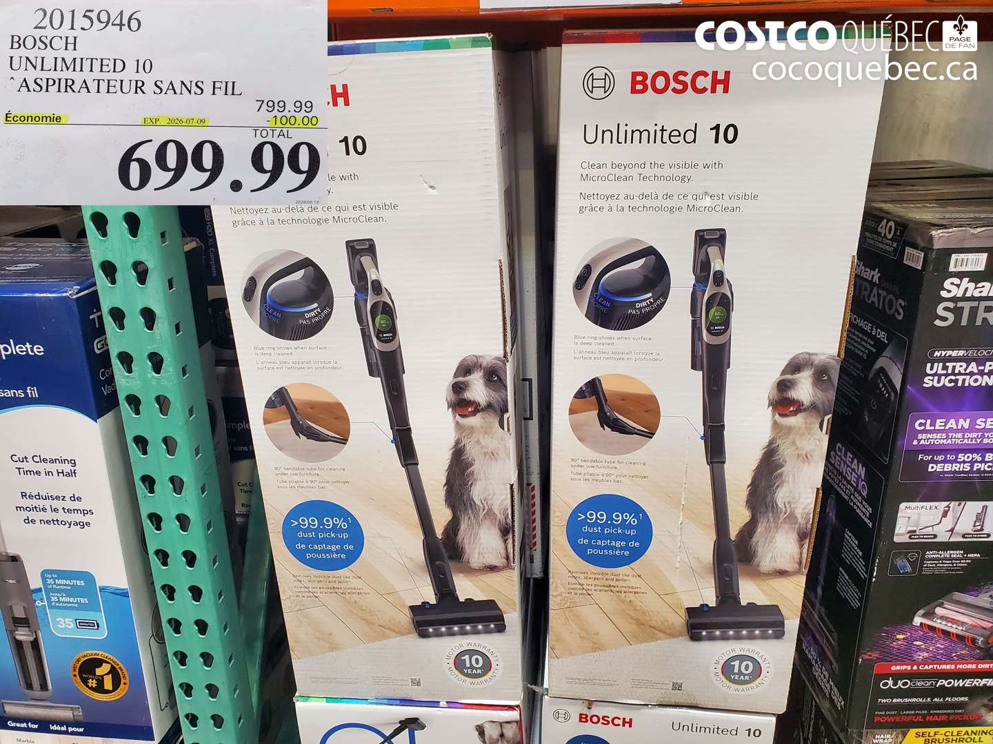 2015946 BOSCH UNLIMITED 10 ASPIRATEUR SANS FIL ($100.00 INSTANT SAVINGS EXPIRES ON 2026-07-09) $699.99