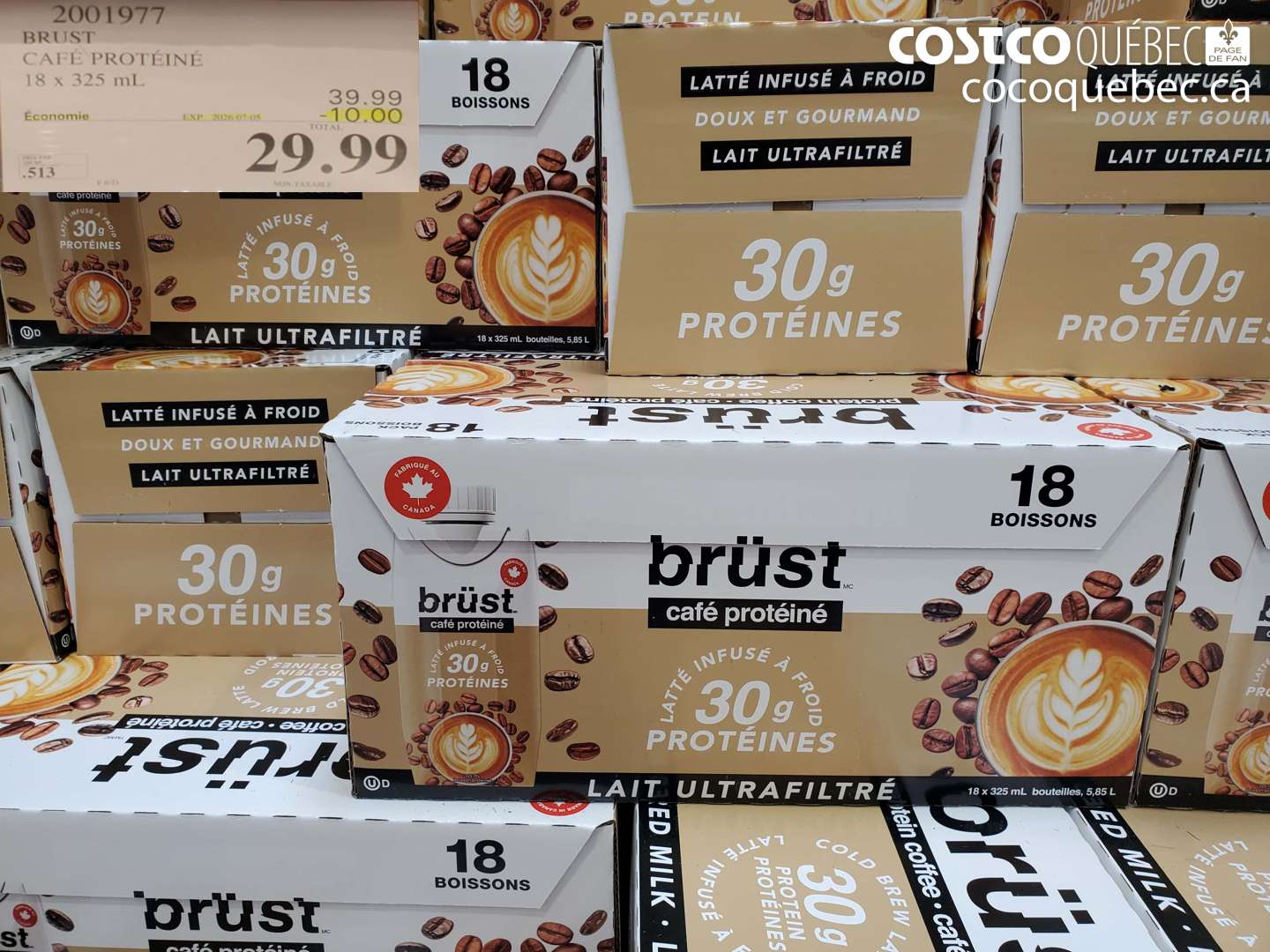 2001977 BRUST CAFÉ PROTÉINÉ 18 X 325 ML ($10.00 INSTANT SAVINGS EXPIRES ON 2026-07-05) $29.99