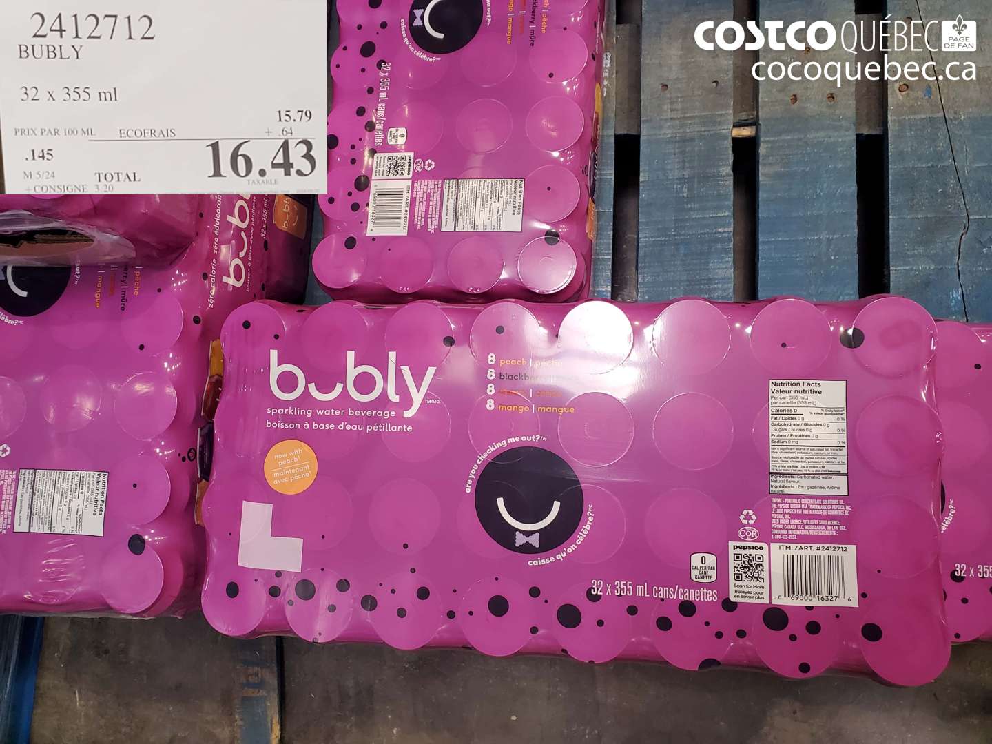 2412712 BUBLY 32 X 355 ML $16.43