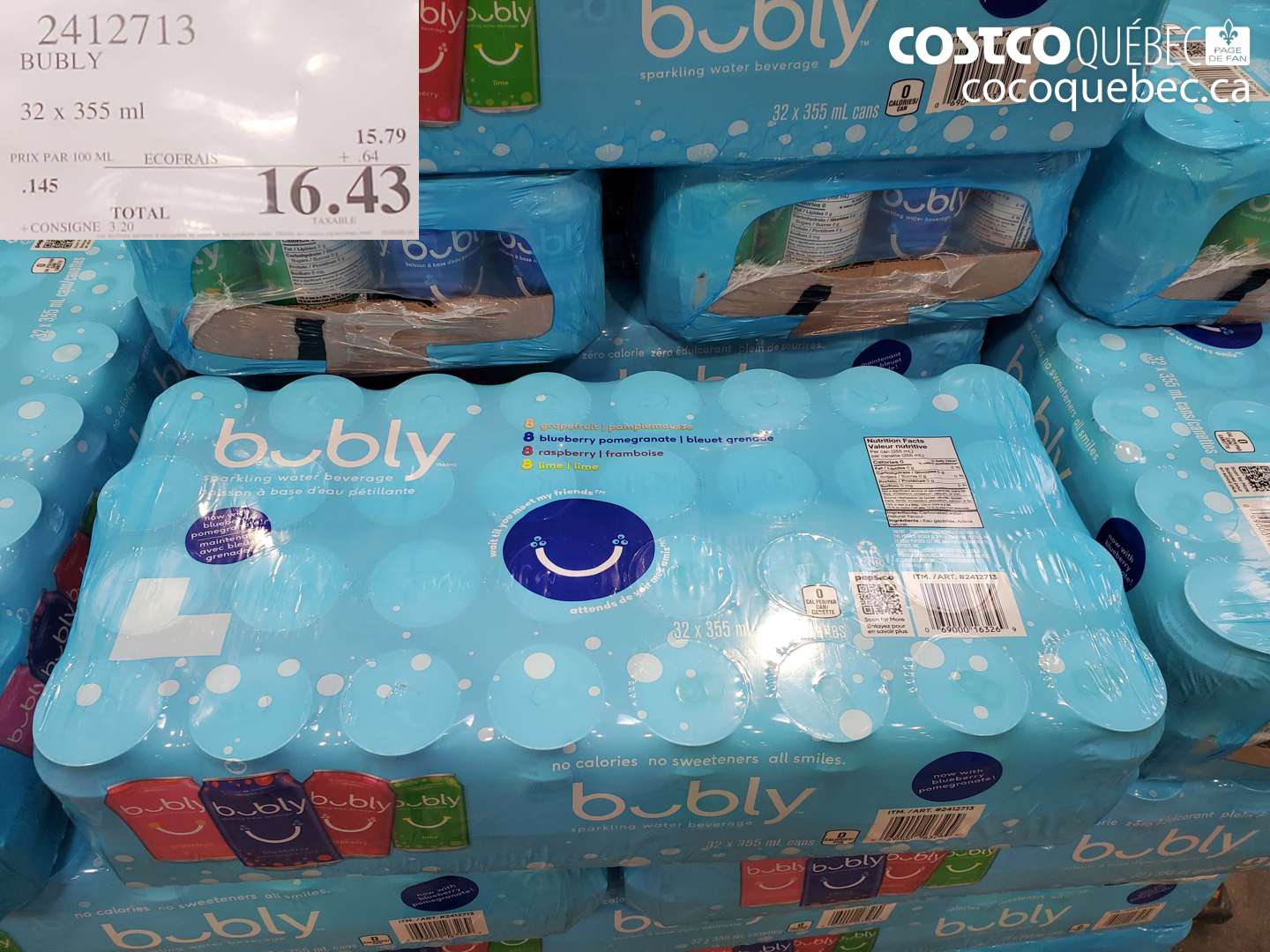 2412713 BUBLY 32 X 355 ML $16.43