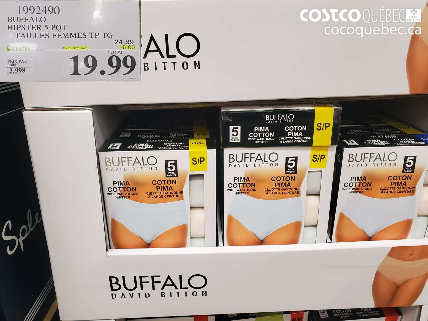 1992490 BUFFALO HIPSTER 5 PQT + TAILLES FEMMES TP-TG ($5.00 INSTANT SAVINGS EXPIRES ON 2026-06-28) $19.99
