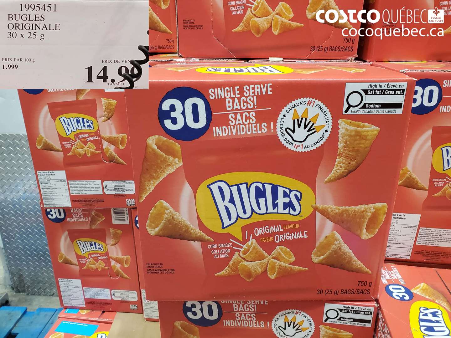 1995451 BUGLES ORIGINALE 30 X 25 G $14.99