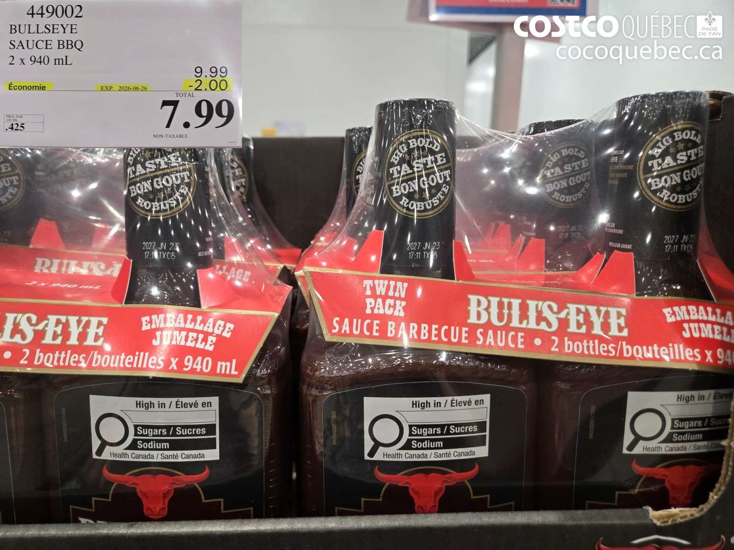 449002 BULLSEYE SAUCE BBQ ($2.00 INSTANT SAVINGS EXPIRES ON 2026-06-26) $7.99