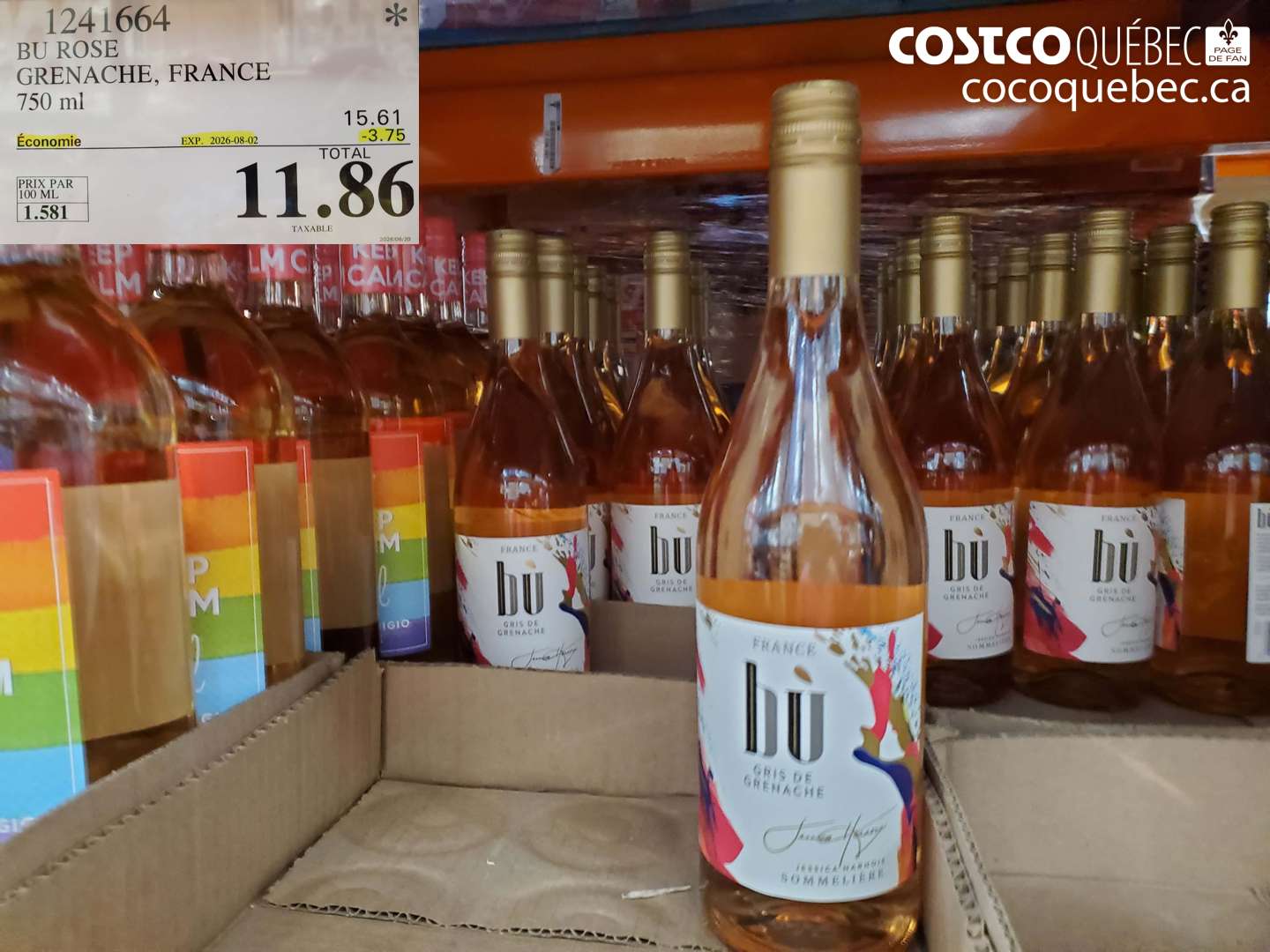 1241664 BU ROSE GRENACHE, FRANCE 750 ML ($3.75 INSTANT SAVINGS EXPIRES ON 2026-08-02) $11.86