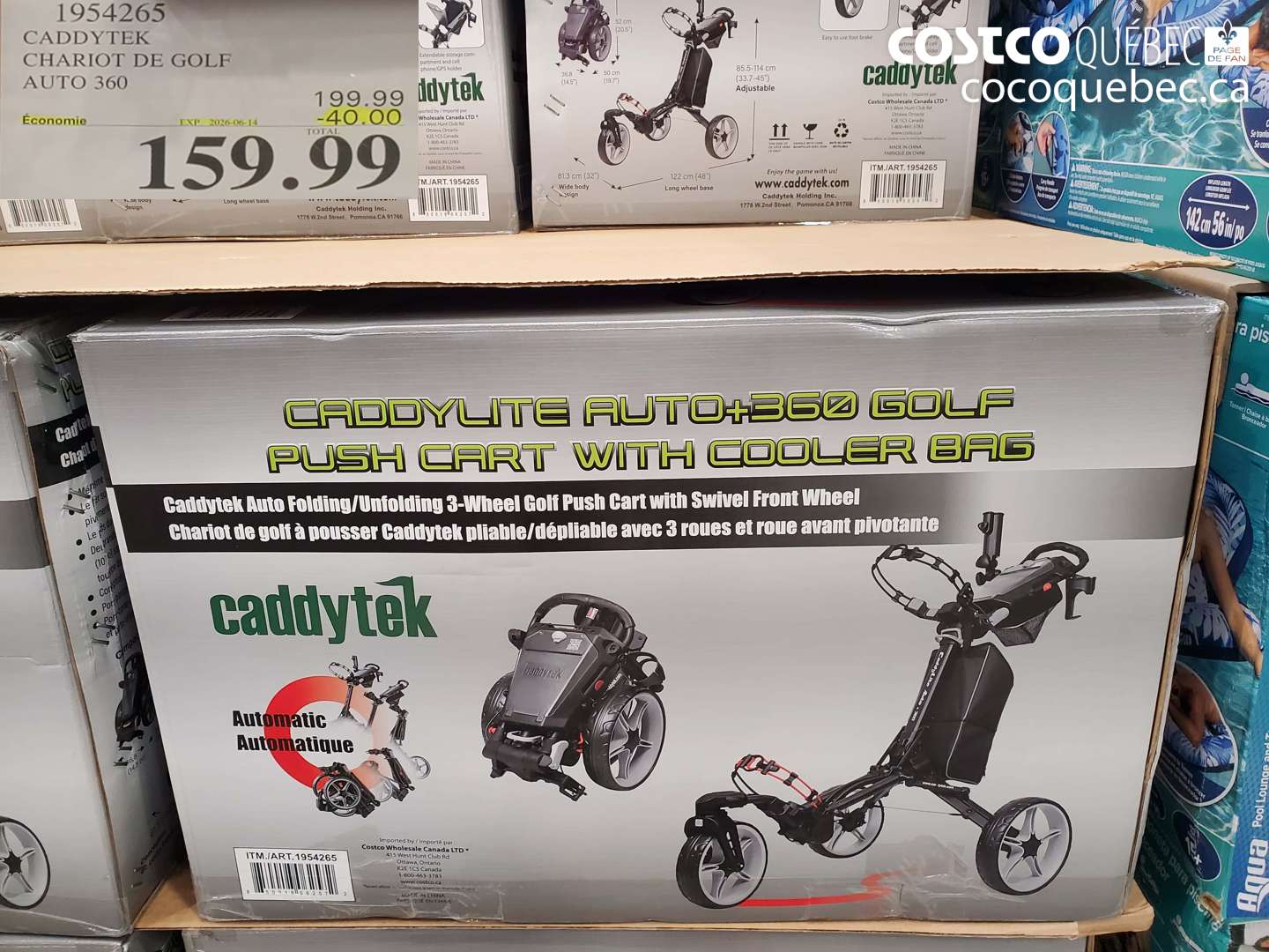 1954265 CADDYTEK CHARIOT DE GOLF AUTO 360 ($40.00 INSTANT SAVINGS EXPIRES ON 2026-06-14) $159.99
