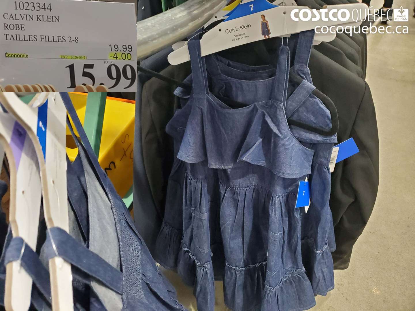 1023344 CALVIN KLEIN ROBE TAILLES FILLES 2-8 ($4.00 INSTANT SAVINGS EXPIRES ON 2026-06-21) $15.99