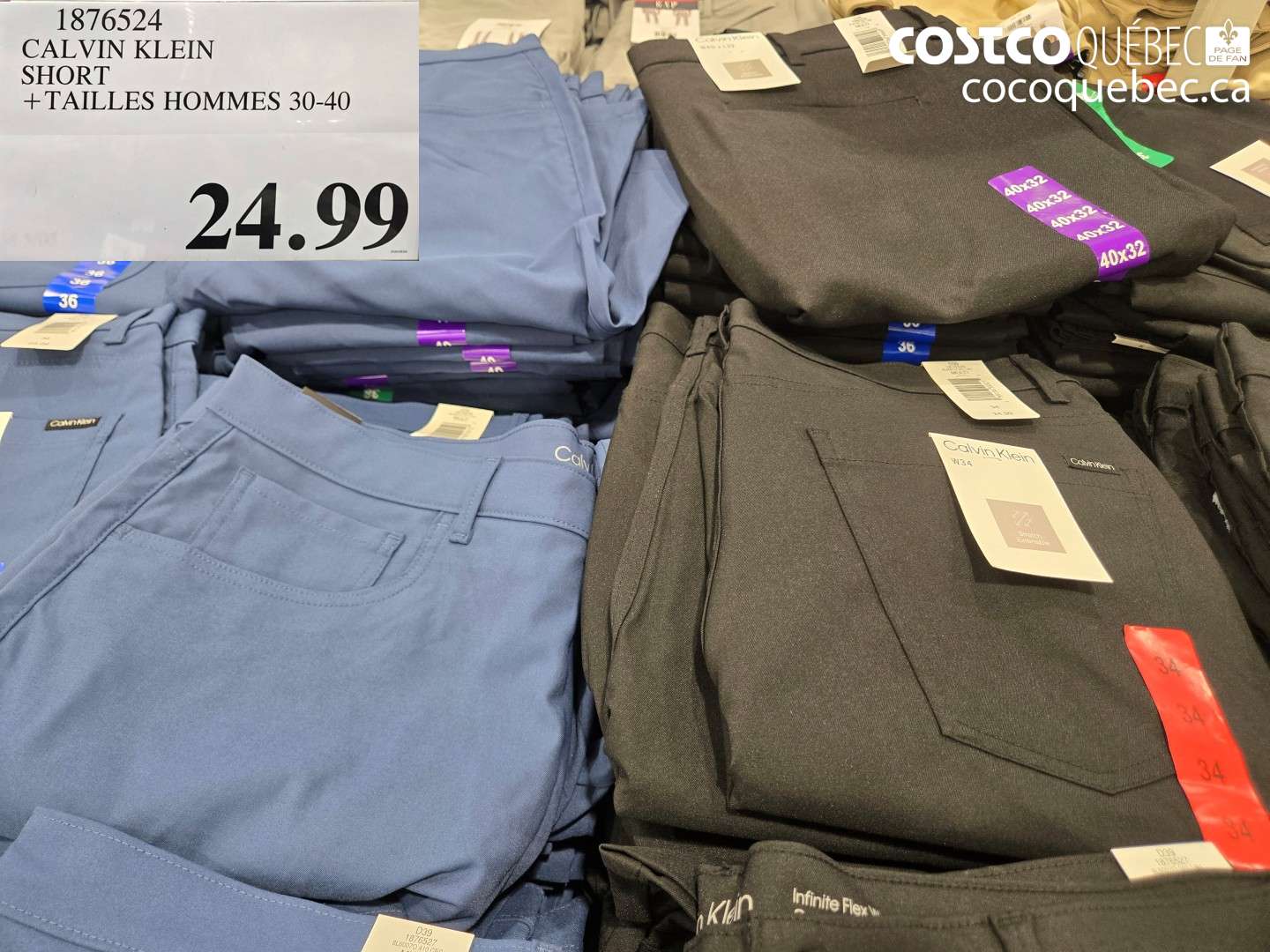 1876524 CALVIN KLEIN SHORT + TAILLES HOMMES 30-40 $24.99