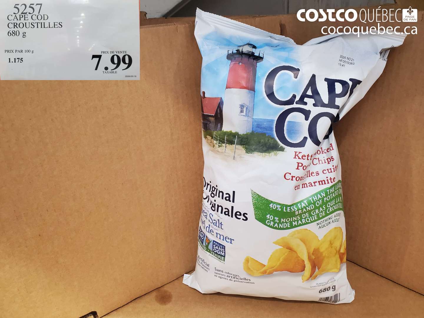 5257 CAPE COD CROUSTILLES 680 G $7.99