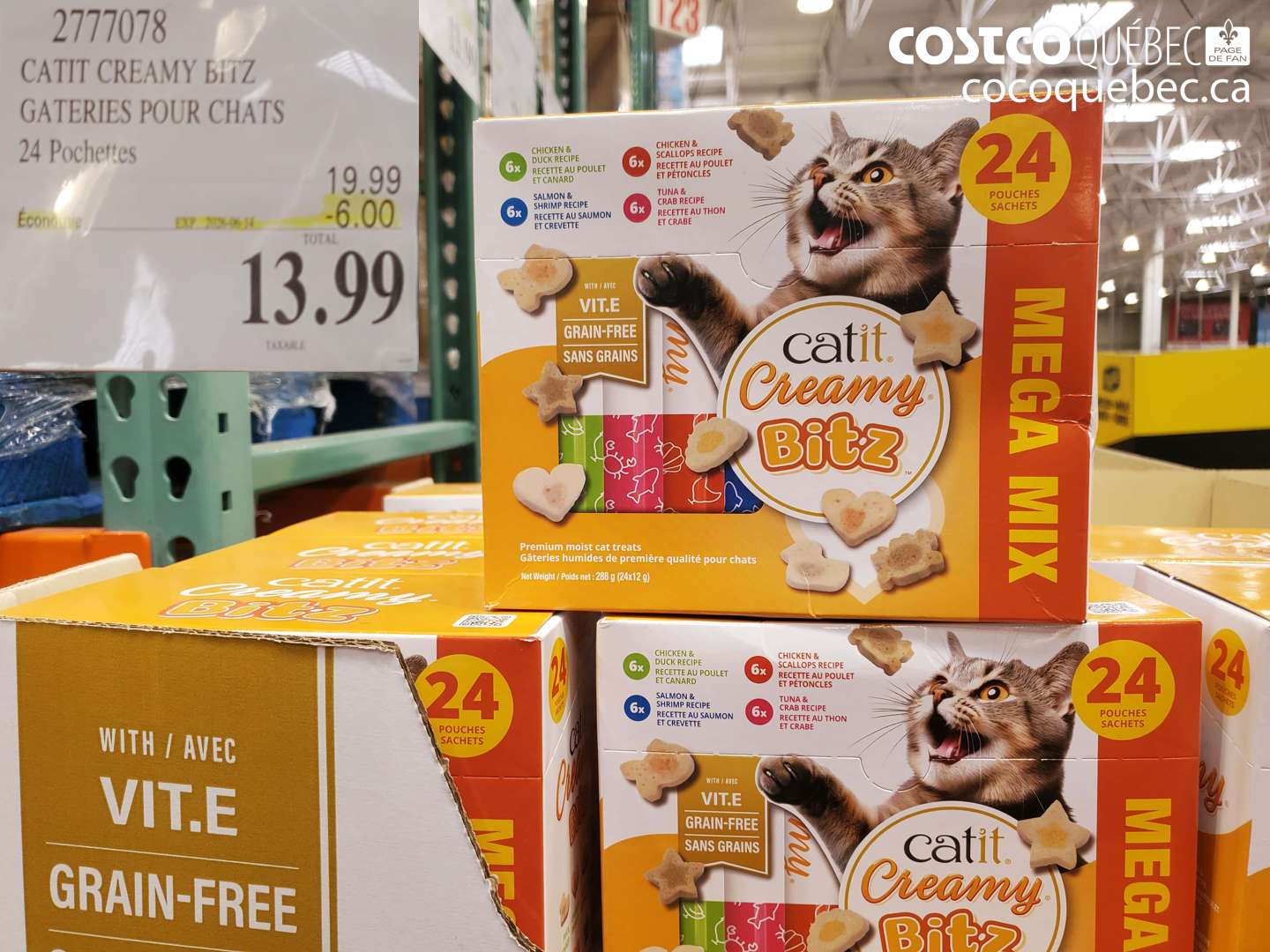 2777078 CATIT CREAMY BITZ GATERIES POUR CHATS 24 POCHETTES ($6.00 INSTANT SAVINGS EXPIRES ON 2026-06-14) $13.99