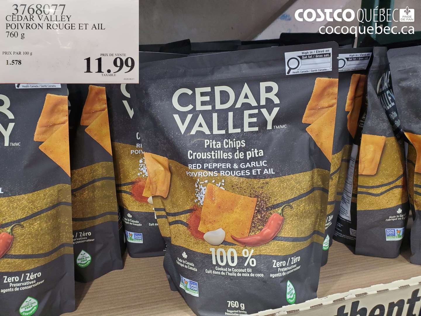 3768077 CEDAR VALLEY POIVRON ROUGE ET AIL 760 G $11.99
