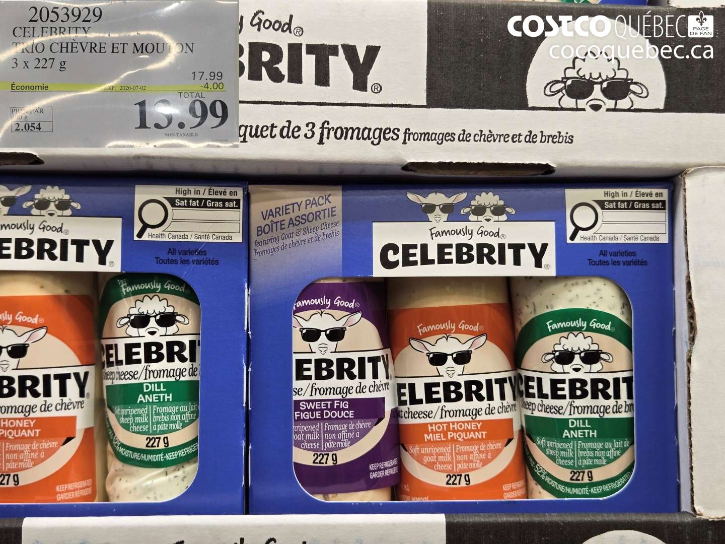 2053929 CELERRITY TRIO CHÈVRE ET MOUTON ($4.00 INSTANT SAVINGS EXPIRES ON 2026-07-02) $13.99