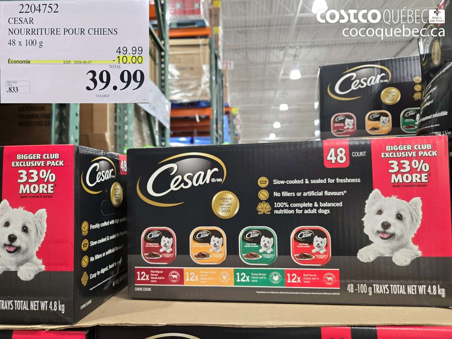 2204752 CESAR NOURRITURE POUR CHIENS ($10.00 INSTANT SAVINGS EXPIRES ON 2026-06-07) $39.99
