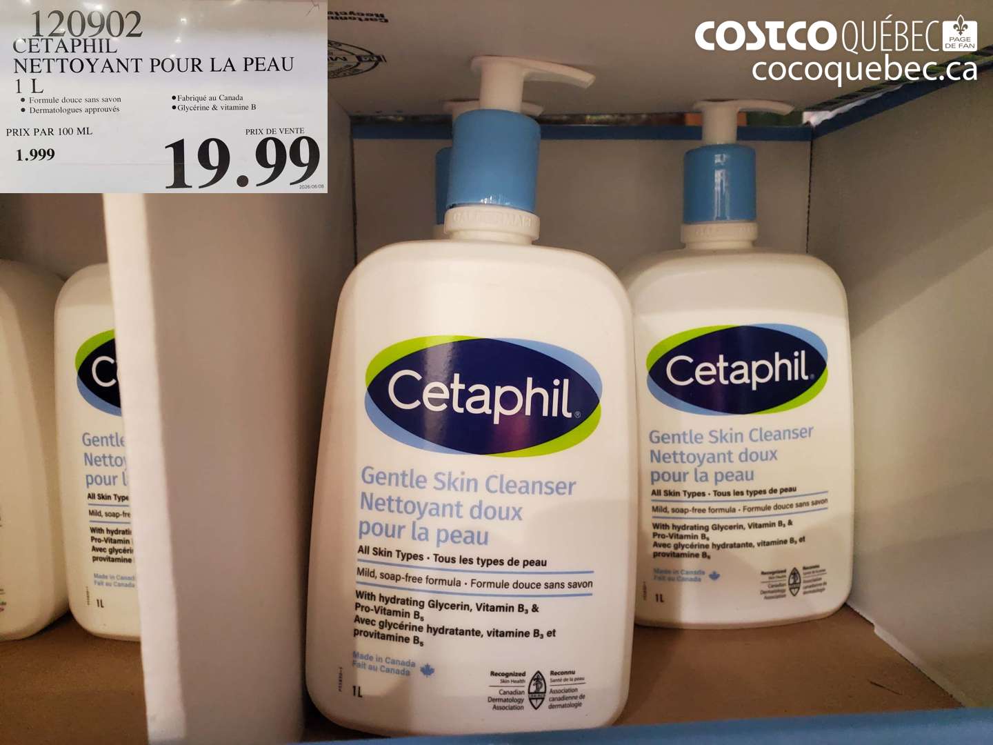 120902 CETAPHIL NETTOYANT POUR LA PEAU 1 L $19.99