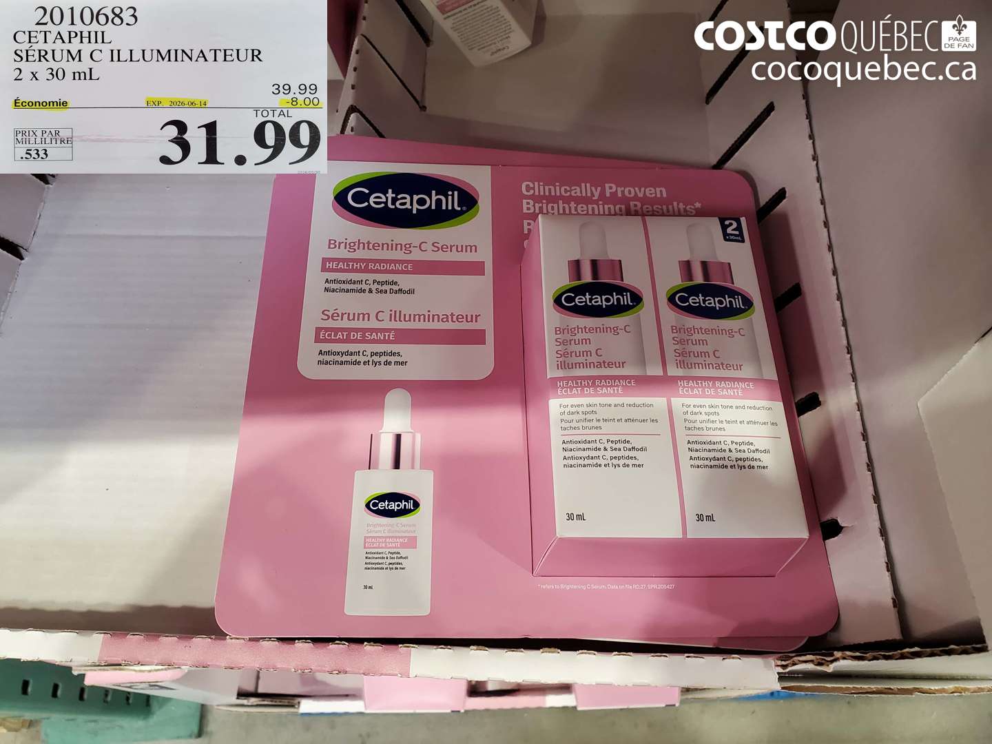 2010683 CETAPHIL SÉRUM C ILLUMINATEUR 2 X 30 ML ($8.00 INSTANT SAVINGS EXPIRES ON 2026-06-14) $31.99