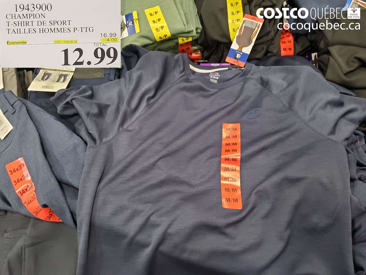 1943900 CHAMPION T-SHIRT DE SPORT TAILLES HOMMES P-TTG ($4.00 INSTANT SAVINGS EXPIRES ON 2026-06-28) $12.99