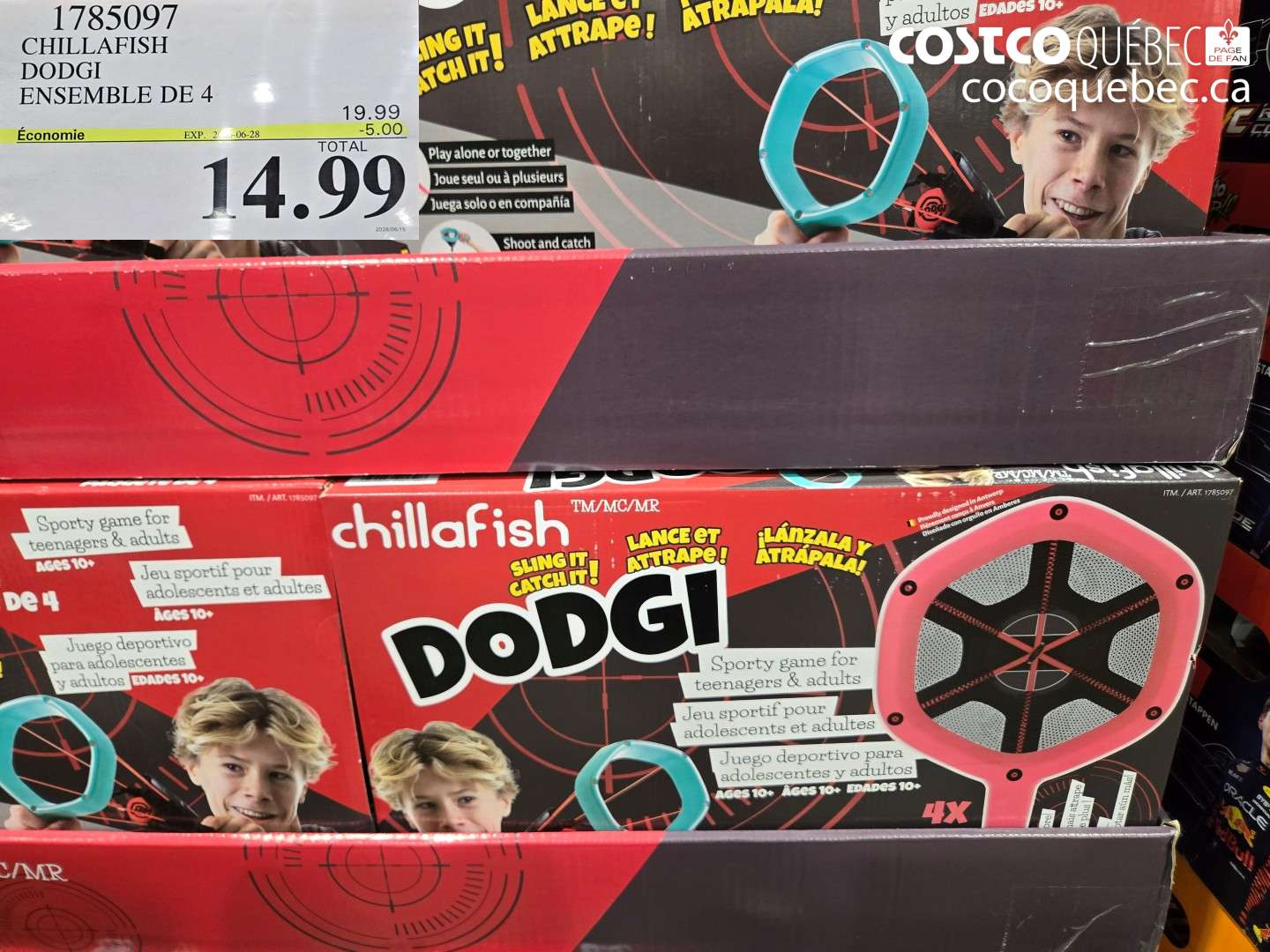 1785097 CHILLAFISH DODGI ENSEMBLE DE 4 ($5.00 INSTANT SAVINGS EXPIRES ON 2026-06-28) $14.99