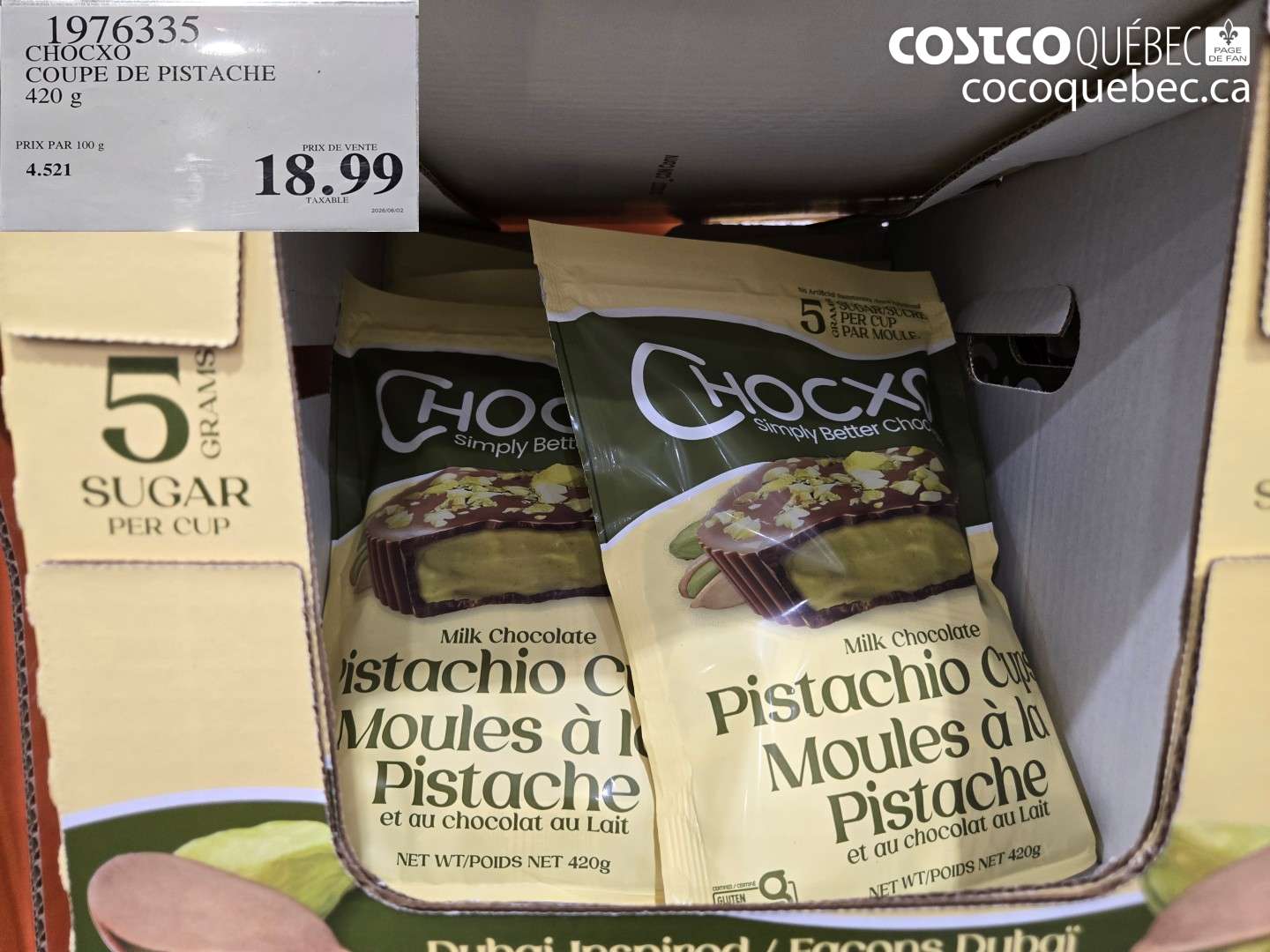 1976335 CHOCXO COUPE DE PISTACHE $18.99