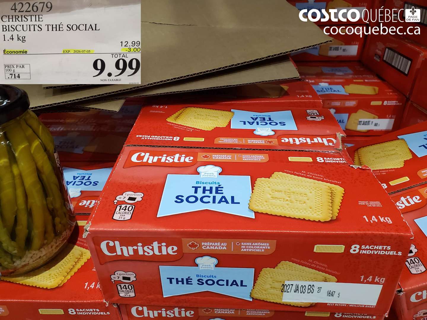 422679 CHRISTIE BISCUITS THÉ SOCIAL 1.4 KG ($3.00 INSTANT SAVINGS EXPIRES ON 2026-07-05) $9.99
