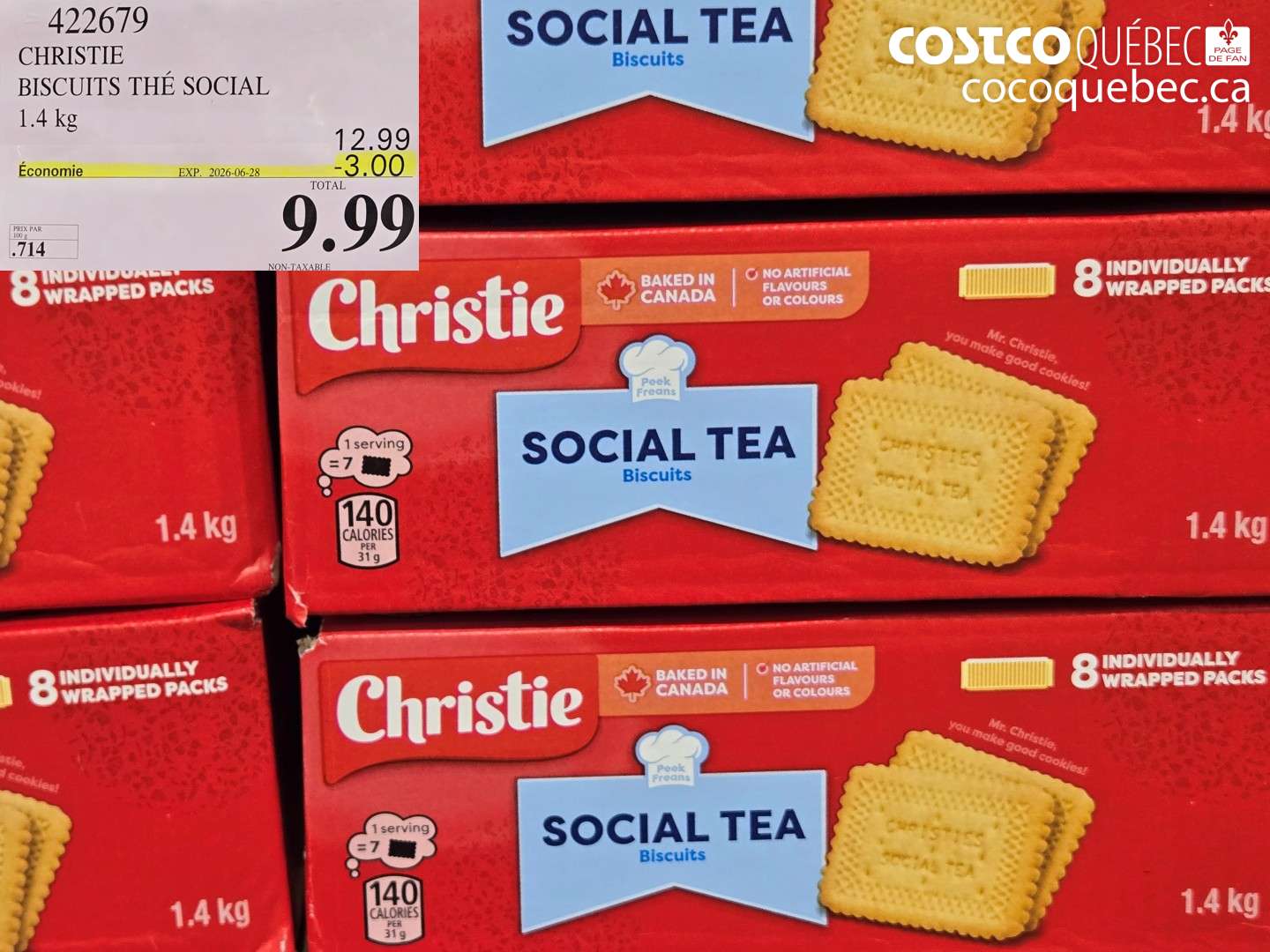 422679 CHRISTIE BISCUITS THÉ SOCIAL ($3.00 INSTANT SAVINGS EXPIRES ON 2026-06-28) $9.99