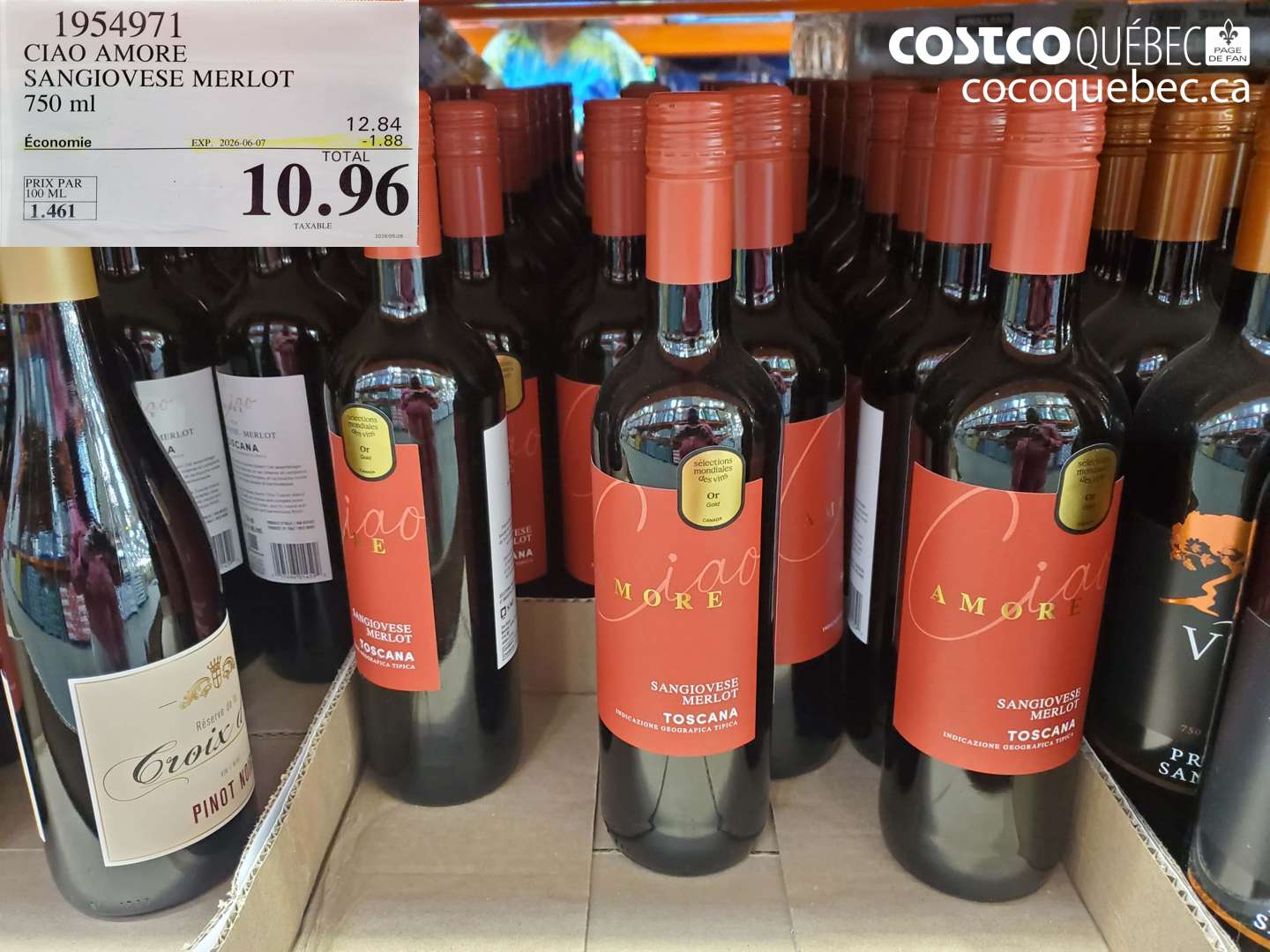 1954971 CIAO AMORE SANGIOVESE MERLOT 750 ML ($1.88 INSTANT SAVINGS EXPIRES ON 2026-06-07) $10.96