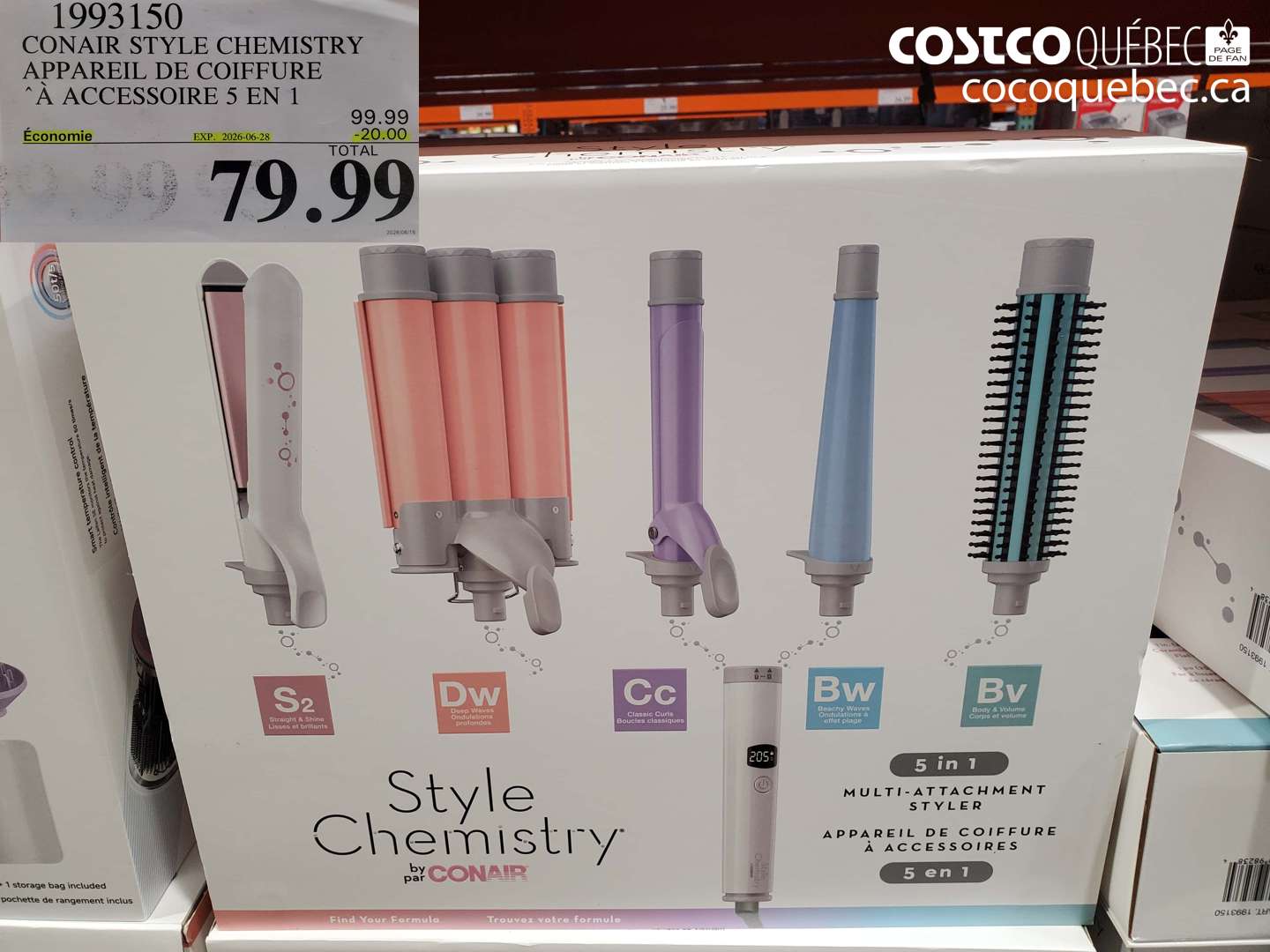 1993150 CONAIR STYLE CHEMISTRY APPAREIL DE COIFFURE À ACCESSOIRE 5 EN 1 ($20.00 INSTANT SAVINGS EXPIRES ON 2026-06-28) $79.99