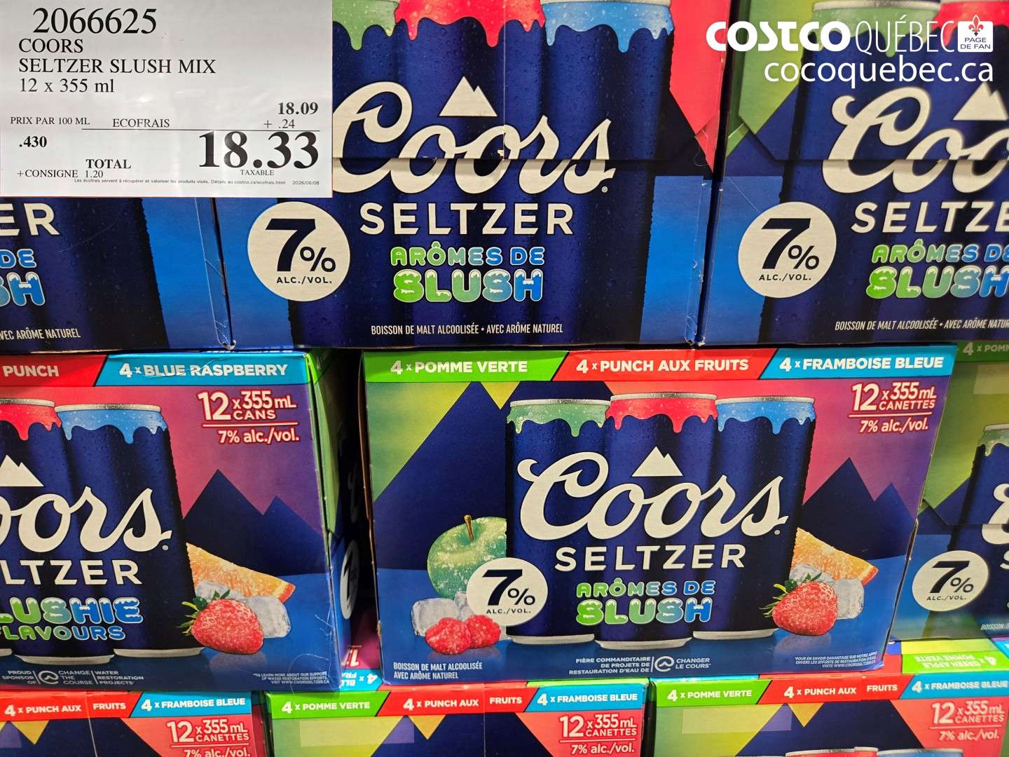 2066625 COORS SELTZER SLUSH MIX $18.33