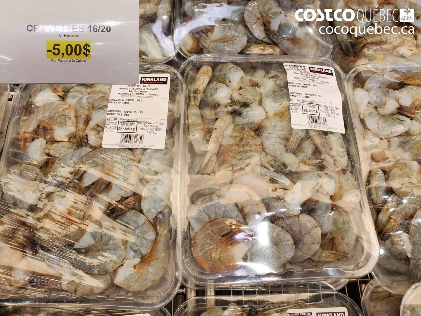 000 CREVETTES 16/20 ($5.00 INSTANT SAVINGS)