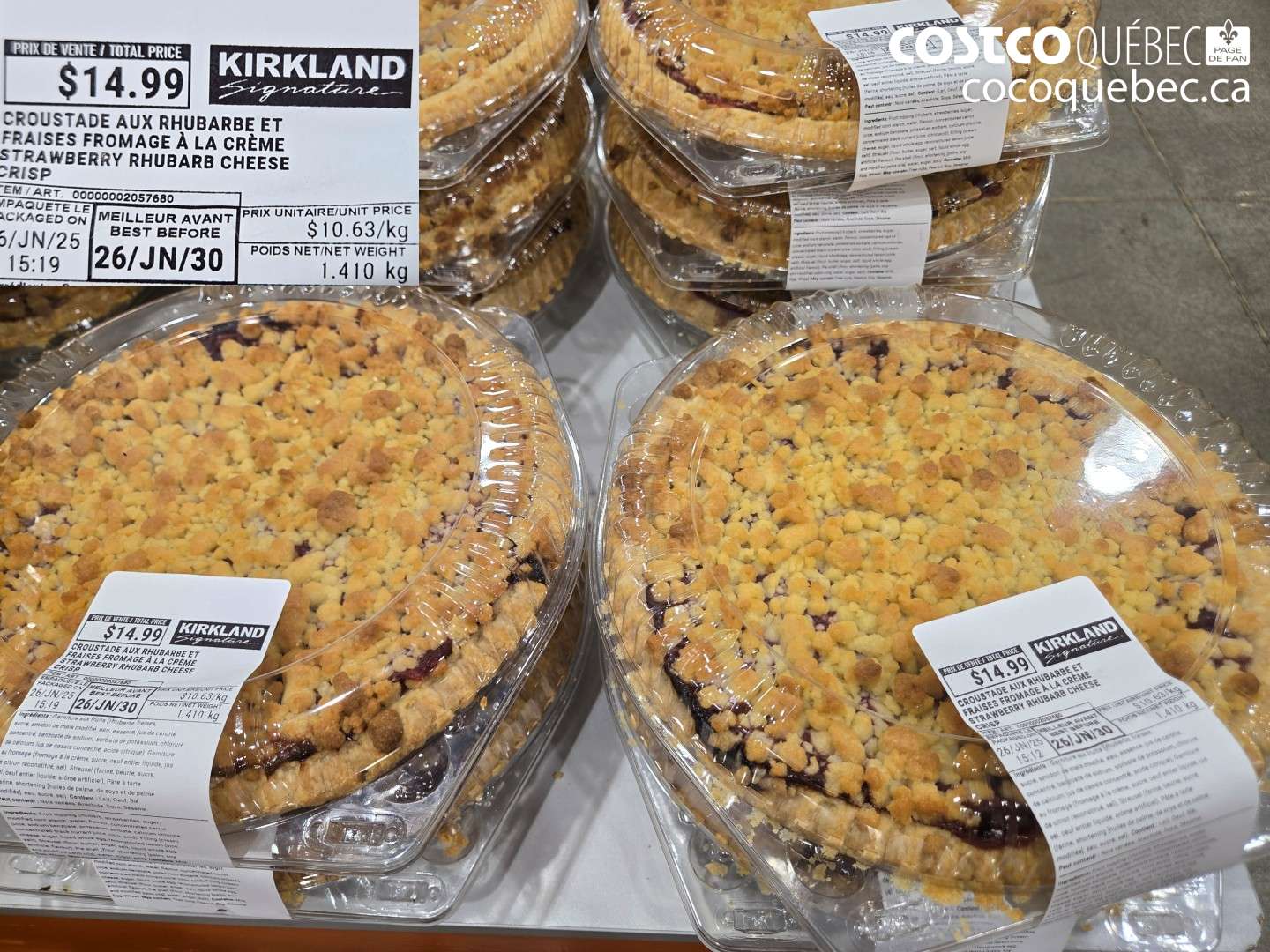 2057680 CROUSTADE AUX RHUBARBE ET FRAISES FROMAGE À LA CRÈME $14.99