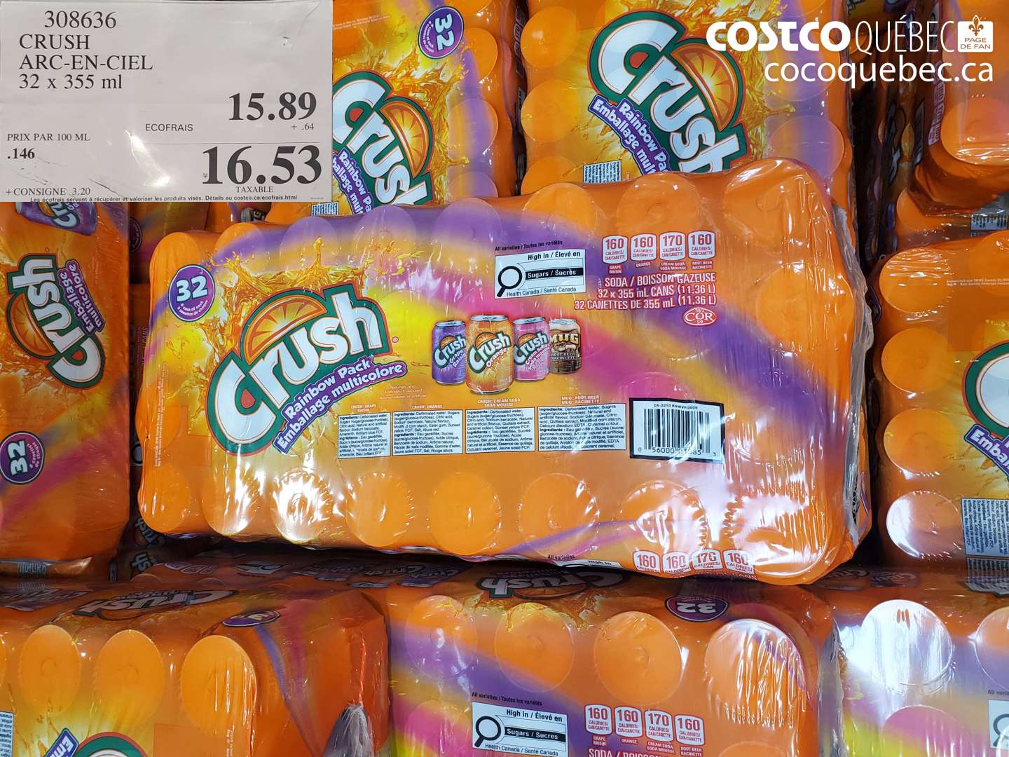 308636 CRUSH ARC-EN-CIEL 32 X 355 ML $15.89