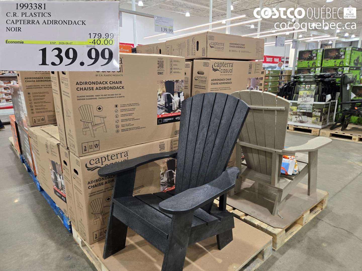 1993381 C.R. PLASTICS CAPTERRA ADIRONDACK NOIR ($40.00 INSTANT SAVINGS EXPIRES ON 2026-06-07) $139.99