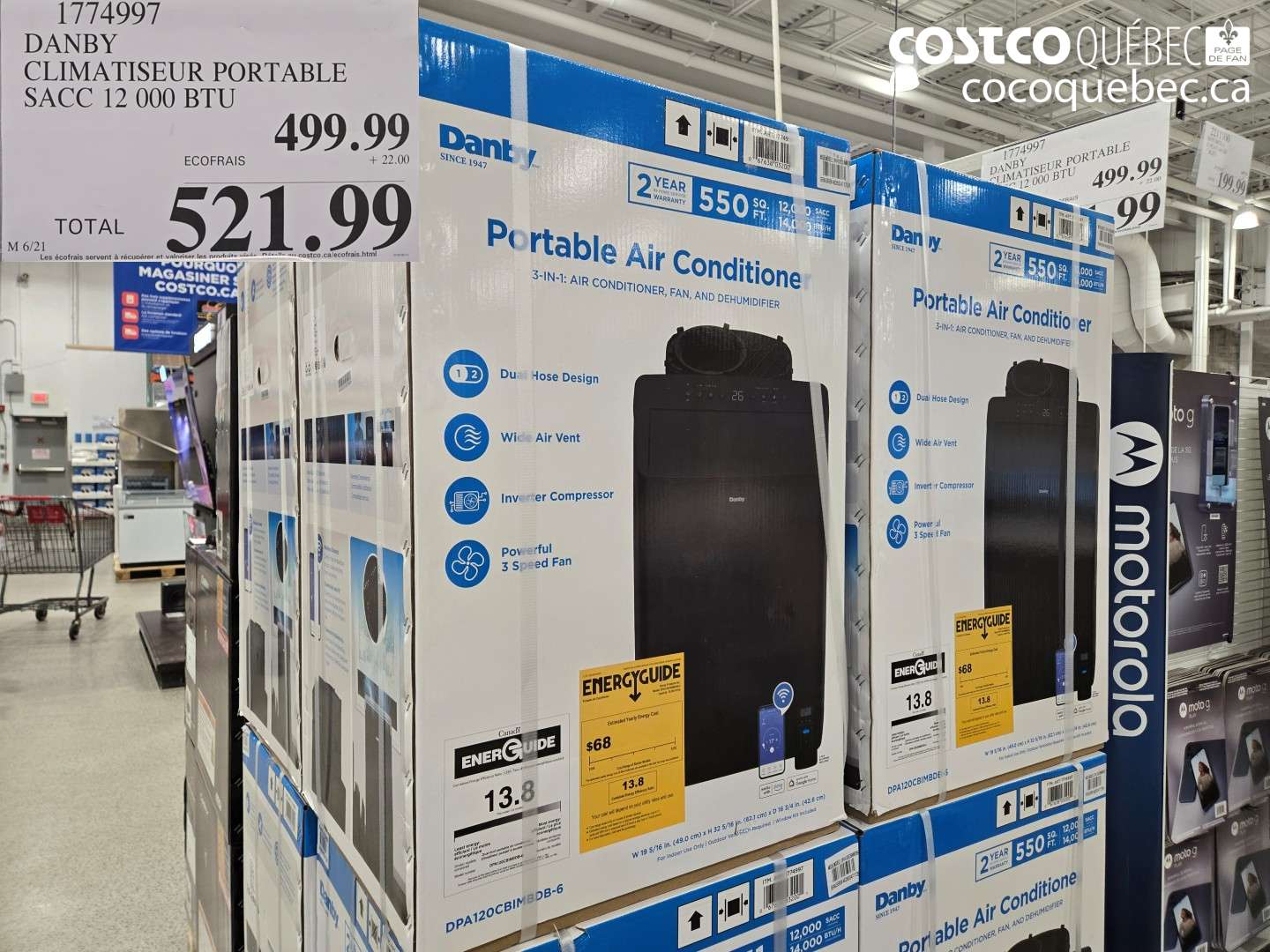 1774997 DANBY CLIMATISEUR PORTABLE SACC 12 000 BTU $521.99