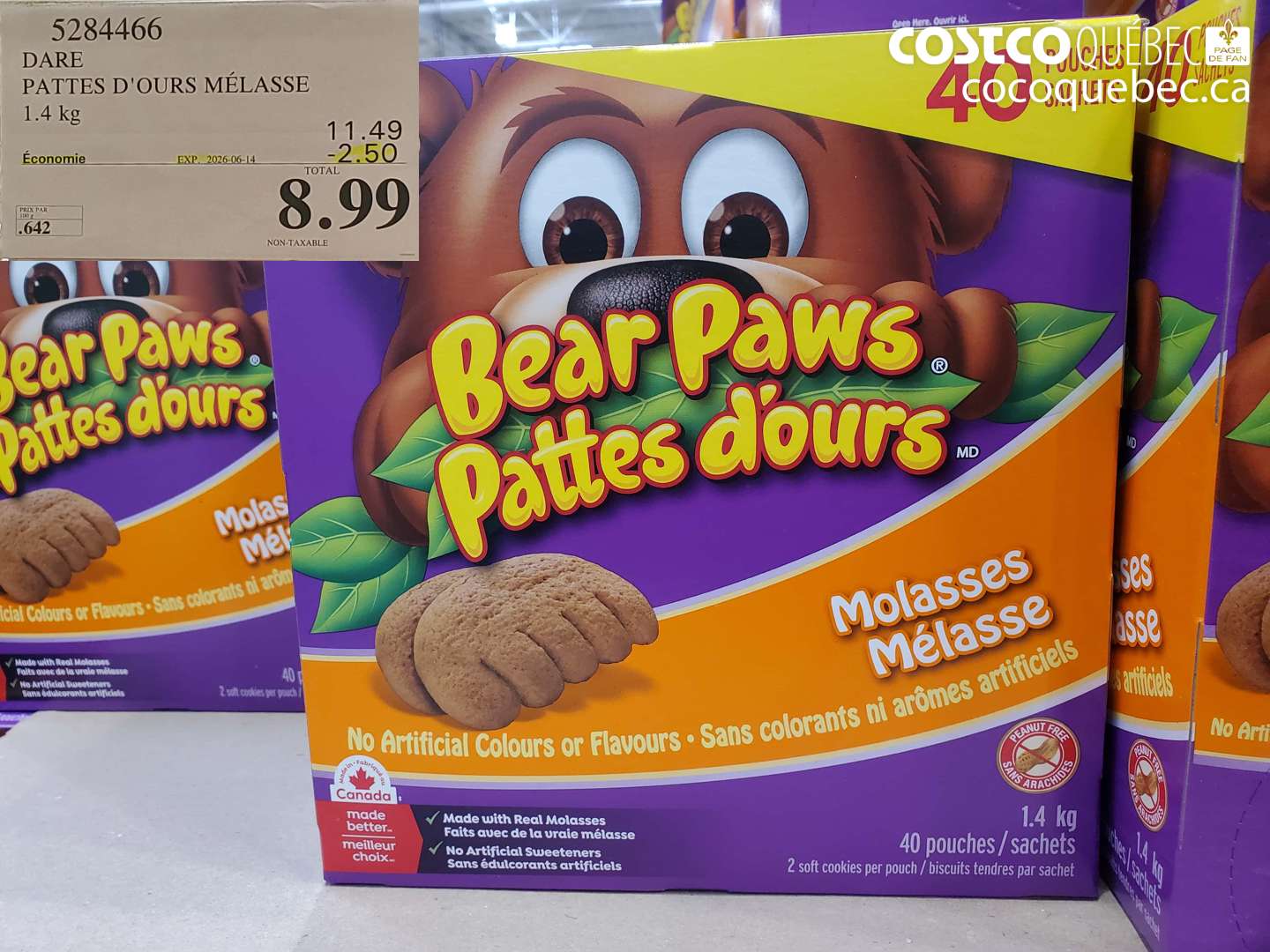 5284466 DARE PATTES D'OURS MÉLASSE 1.4 KG ($2.50 INSTANT SAVINGS EXPIRES ON 2026-06-14) $8.99