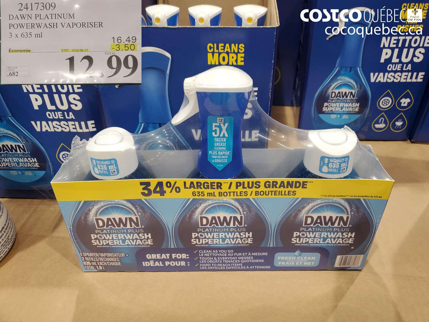 2417309 DAWN PLATINUM POWERWASH VAPORISER 3 X 635 ML ($3.50 INSTANT SAVINGS EXPIRES ON 2026-06-21) $12.99