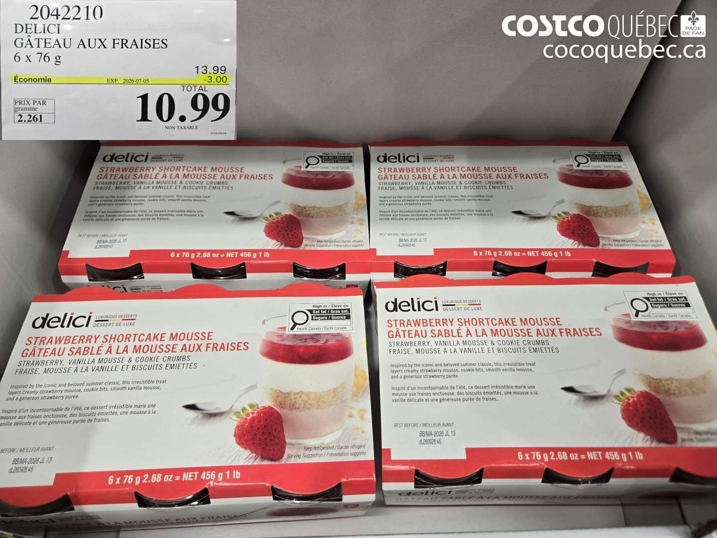 2042210 DELICI GÂTEAU AUX FRAISES ($3.00 INSTANT SAVINGS EXPIRES ON 2026-07-05) $10.99