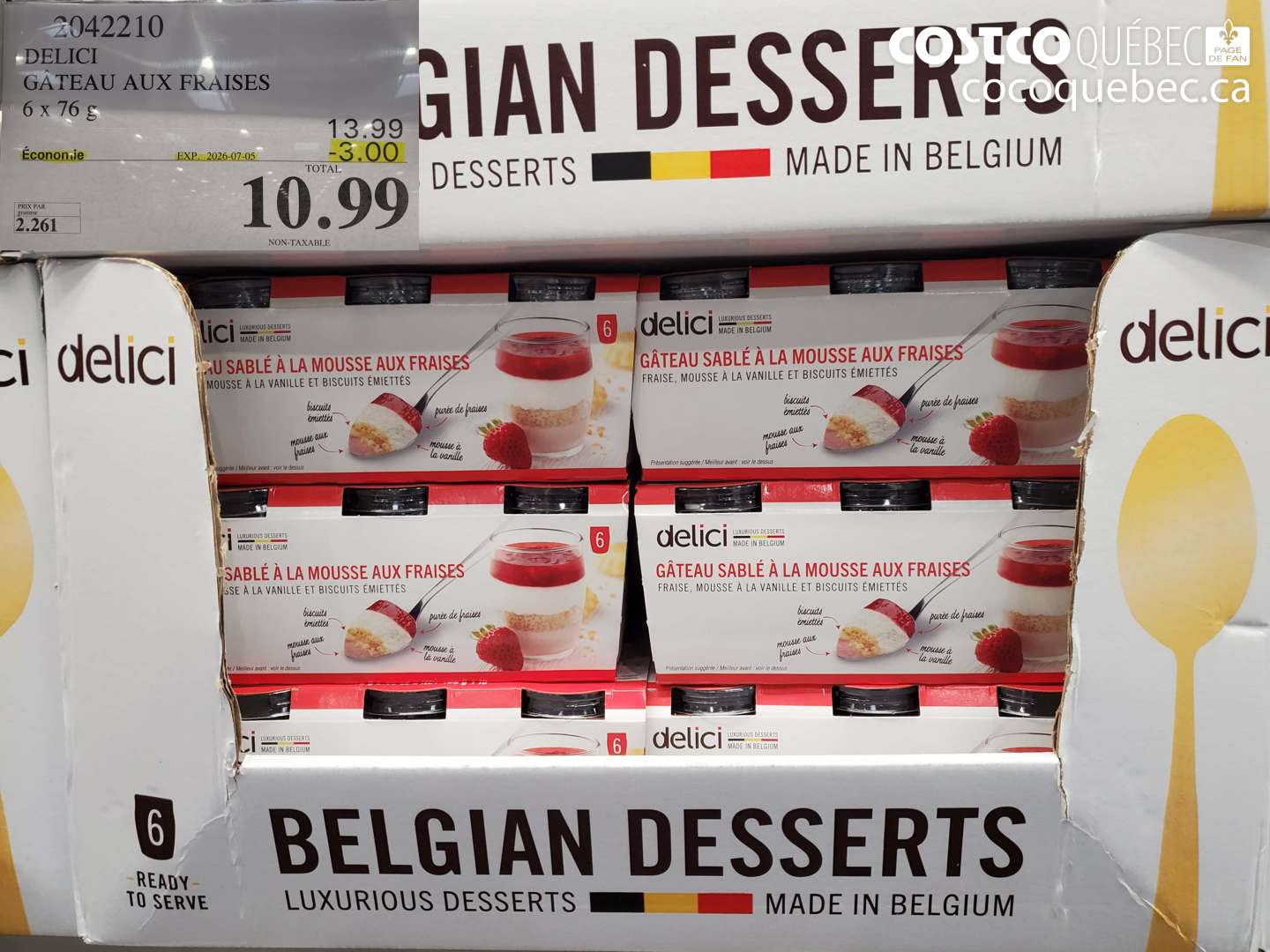 2042210 DELICI GÂTEAU AUX FRAISES 6 X 76 G ($3.00 INSTANT SAVINGS EXPIRES ON 2026-07-05) $10.99