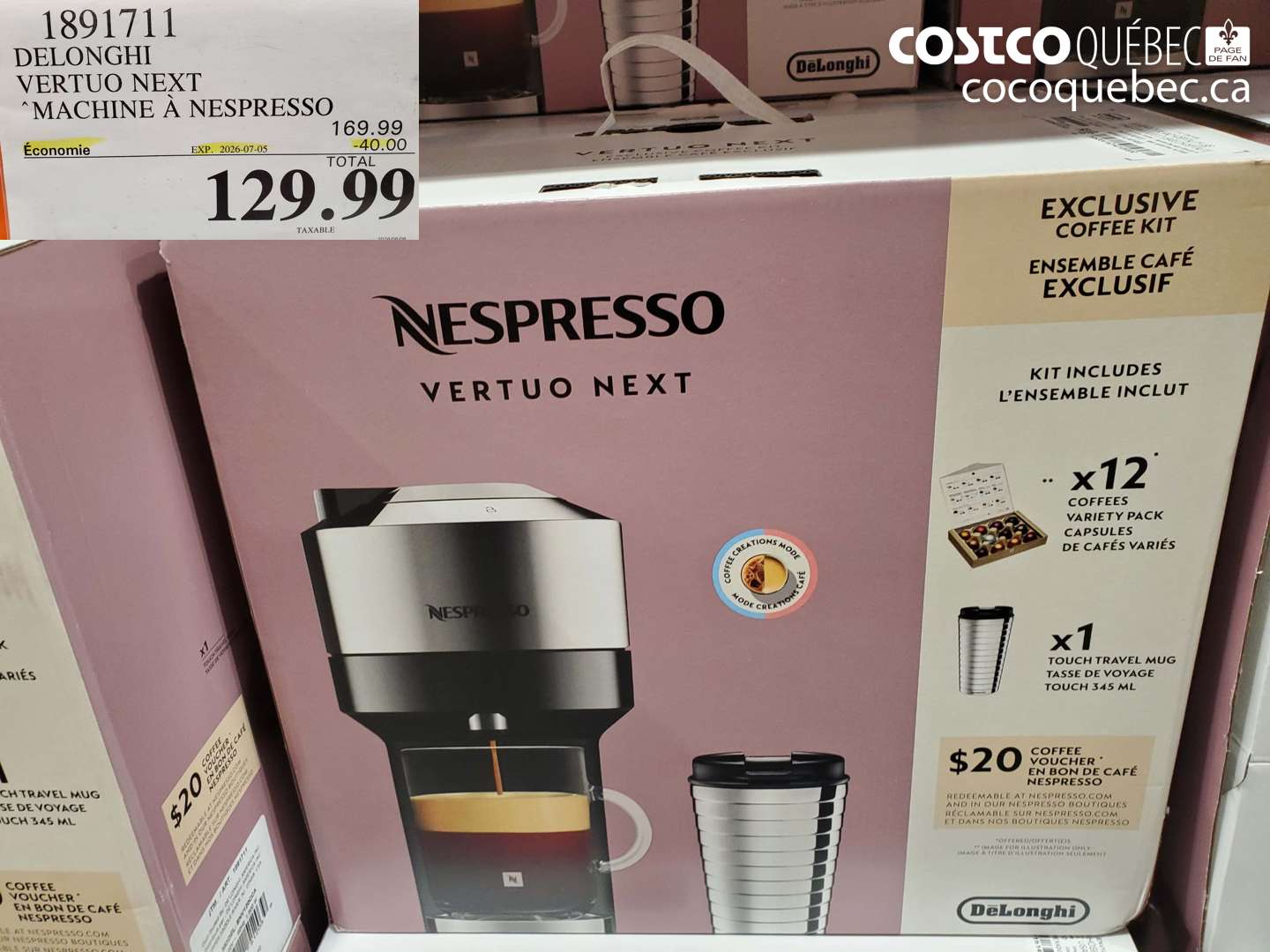 1891711 DELONGHI VERTUO NEXT ($40.00 INSTANT SAVINGS EXPIRES ON 2026-07-05) $129.99