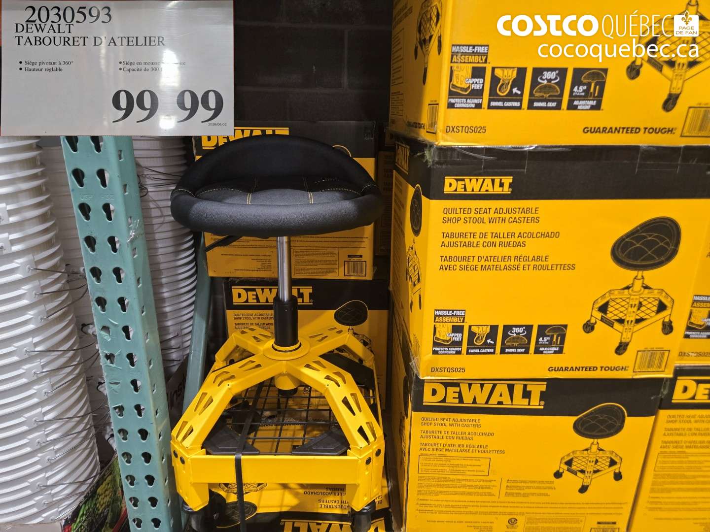 2030593 DEWALT TABOURET D'ATELIER $99.99