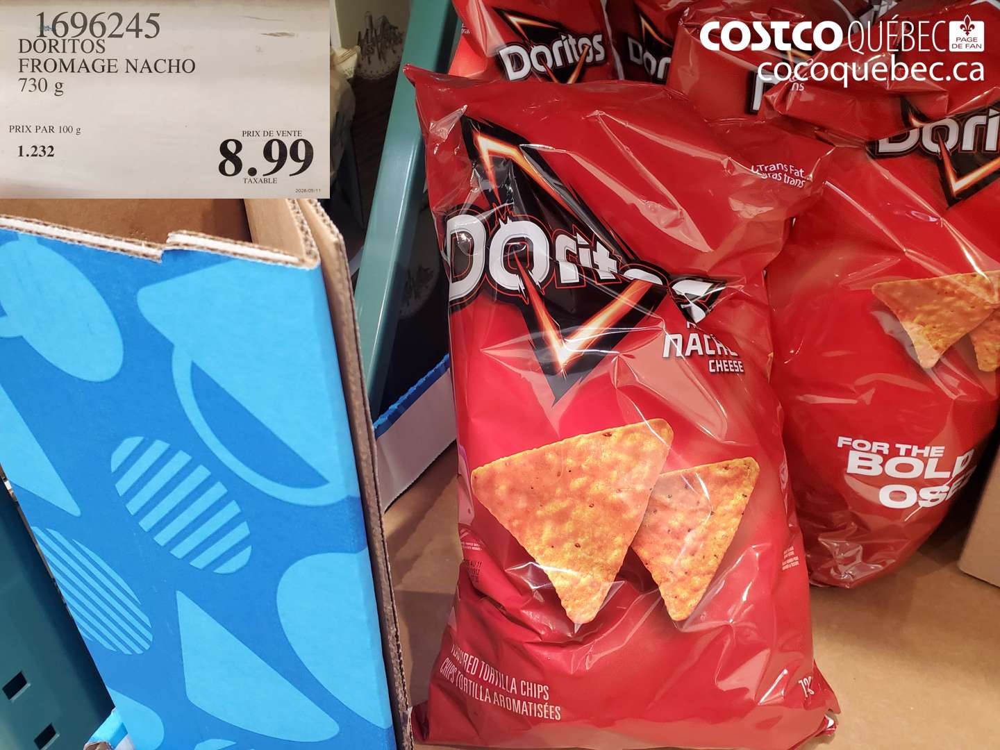1696245 DORITOS FROMAGE NACHO 730 G $8.99