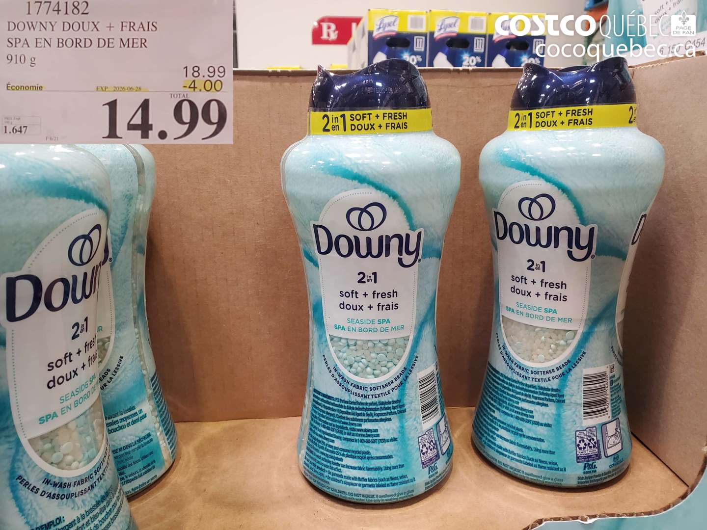 1774182 DOWNY DOUX + FRAIS SPA EN BORD DE MER 310 G ($4.00 INSTANT SAVINGS EXPIRES ON 2026-06-28) $14.99