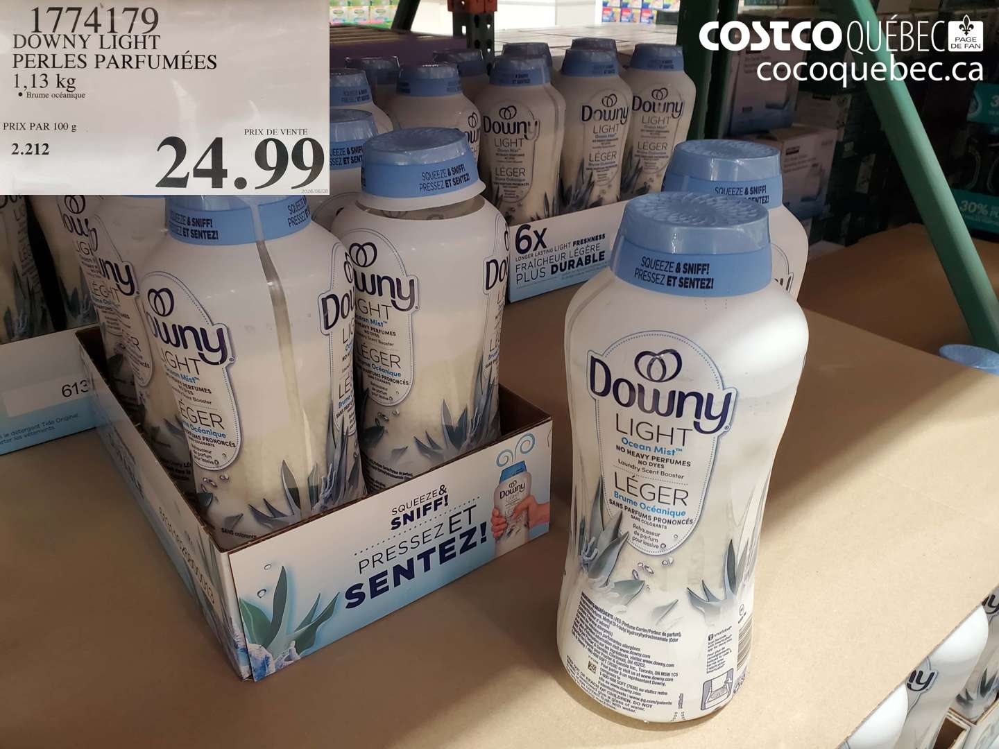 1774179 DOWNY LIGHT PERLES PARFUMÉES 1.13 KG $24.99