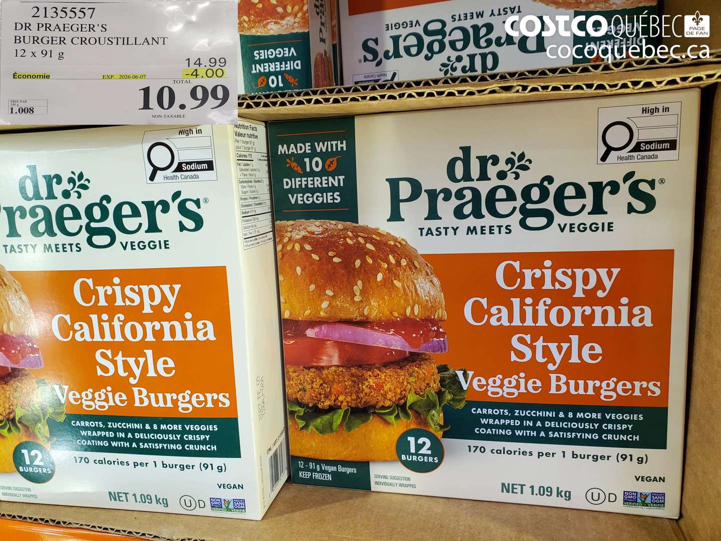 2135557 DR PRAEGER'S BURGER CROUSTILLANT 12 X 91 G ($4.00 INSTANT SAVINGS EXPIRES ON 2026-06-07) $10.99